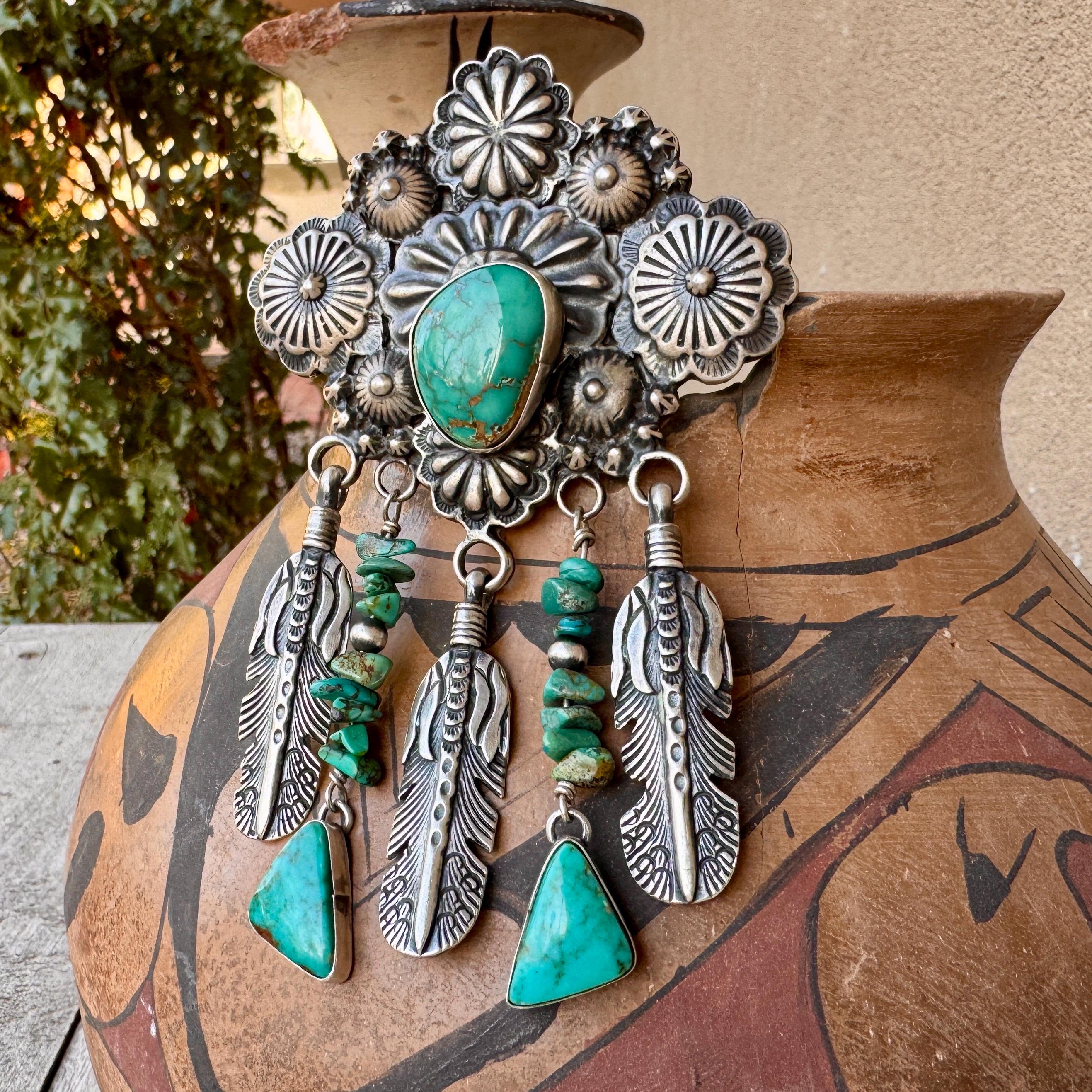 Navajo Artist Lorenzo James. Royston Turquoise Sterling Statement Ring