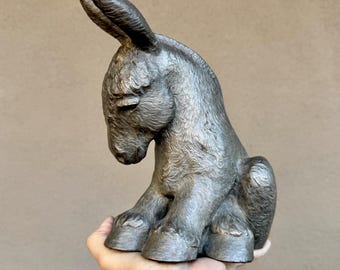 Artist Margaret Pettigrew Bronze Sculpture of Baby Donkey Mule, "Burrito" 14/75