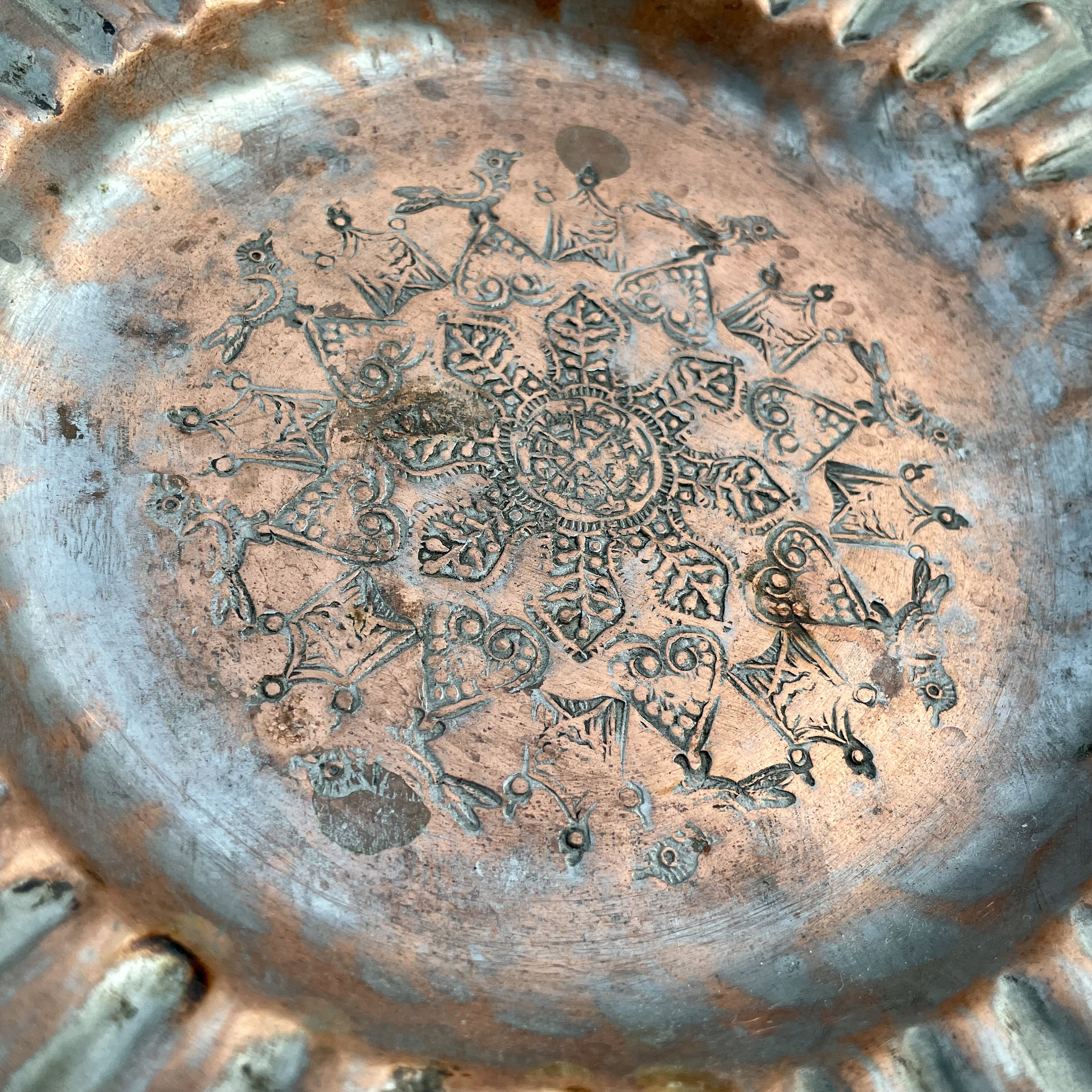 Vintage Hammered Copper Plate