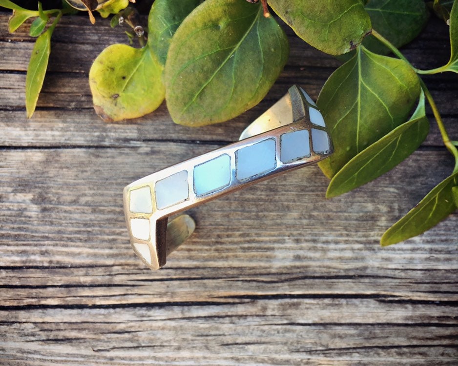 Thicker Native American Zuni Turquoise Sterling Silver Inlay Bracelet Thicker Native American Zuni Turquoise Sterling Silver Inlay Bracelet