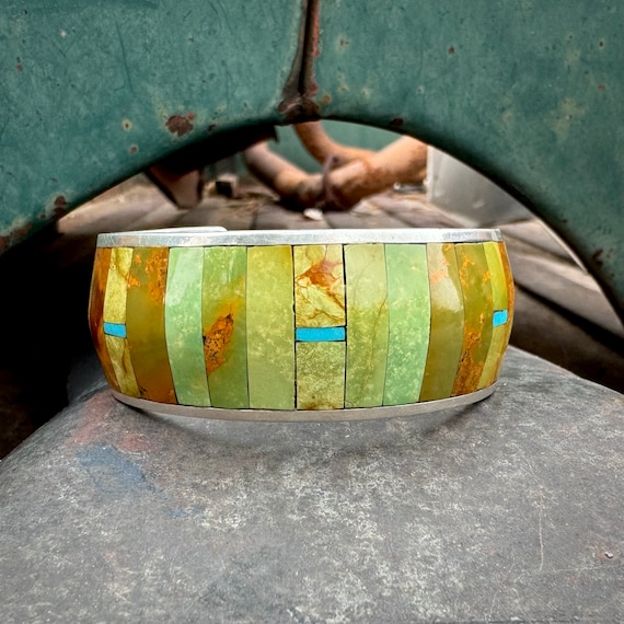 Creative Vintage Navajo Turquoise Heishi Hvy Native American Jewelry Silver Bracelet Creative Vintage Navajo Turquoise Heishi Hvy Native American Jewelry Silver Bracelet