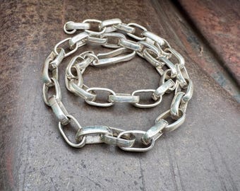 Chimney Butte Sterling Silver Link Chain Necklace Approx 17", 43g