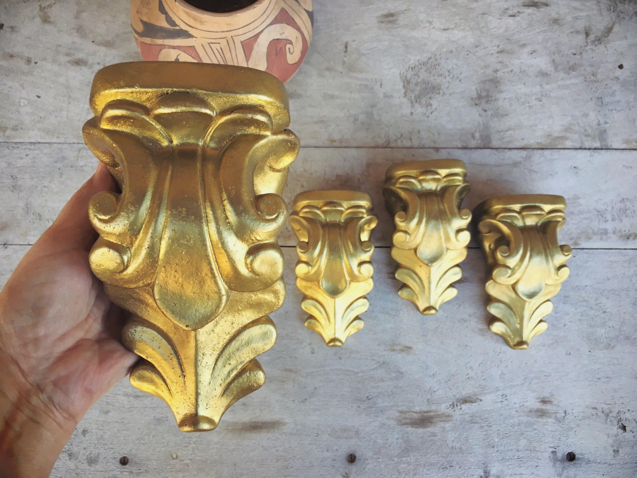 Vntage Resn Half Wall Shelf Hollywood Regency A Par - Etsy