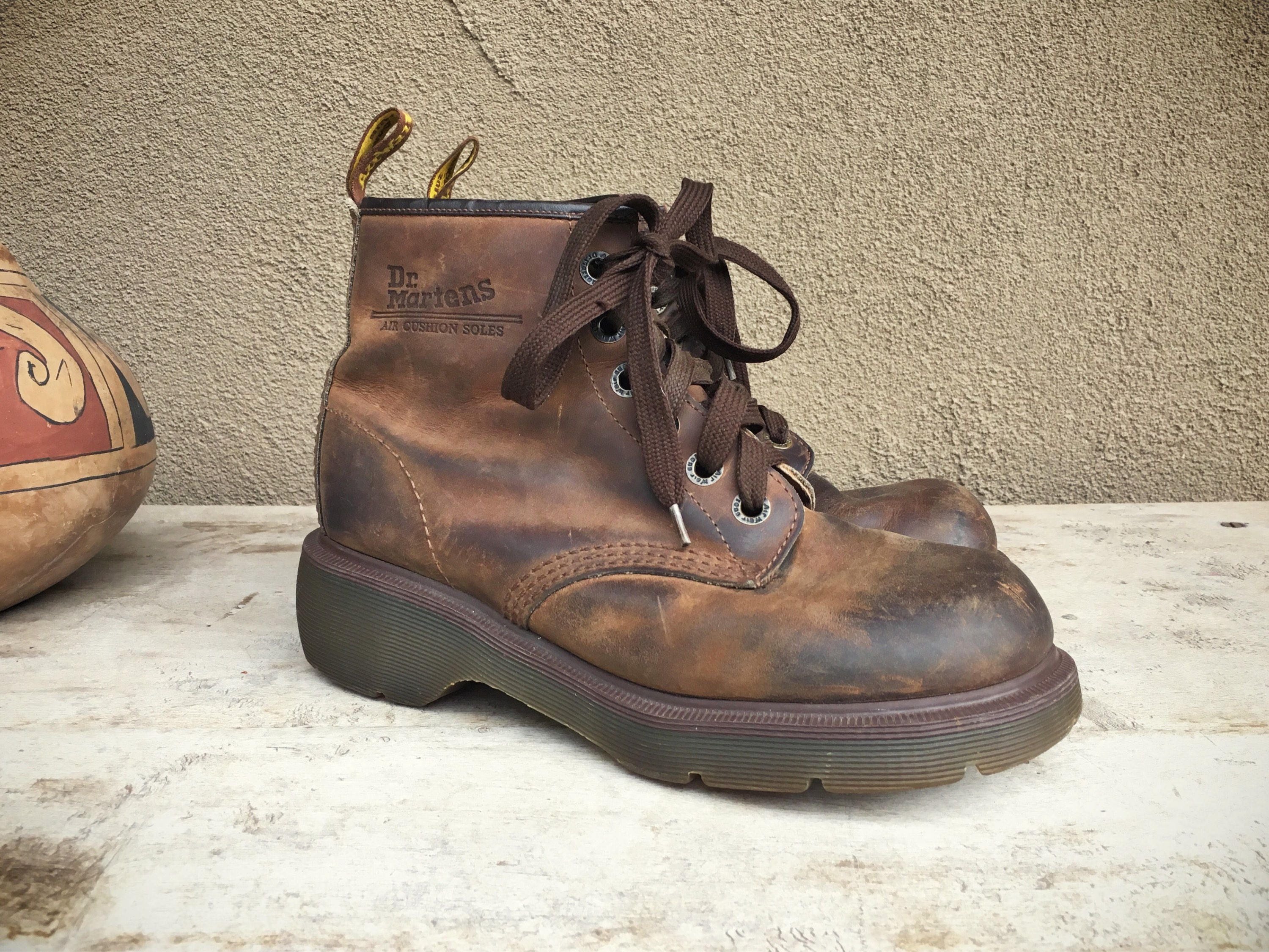 Rare Dr Martens boots no stitching UK Size 5.5 US Women Size 7.5 brown ...
