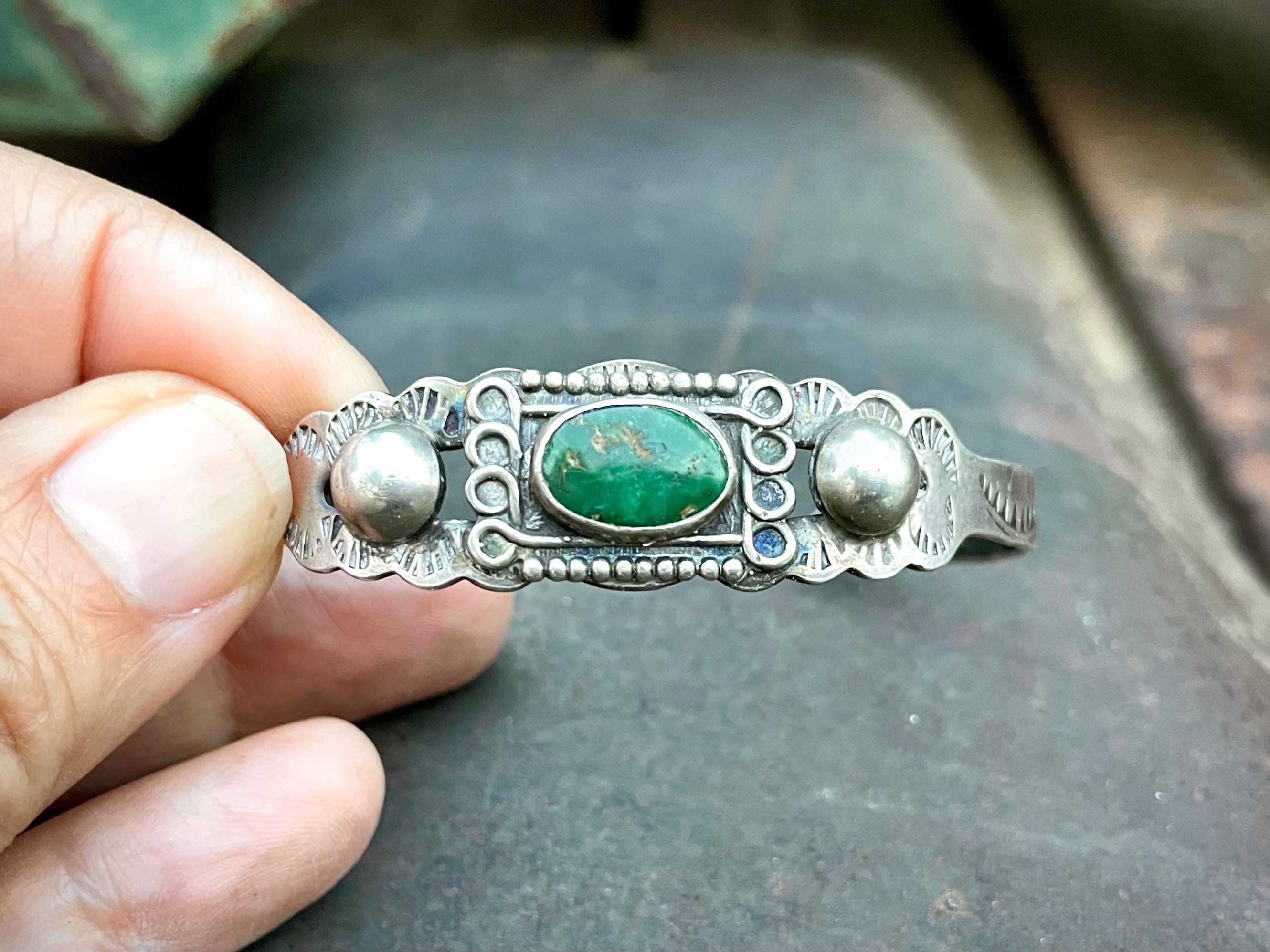 Fred Harvey Era Dainty Vintage Turquoise Ring