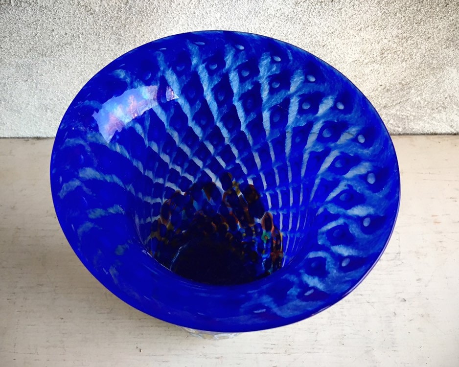 Hand Blown Signed Gambaro & Poggi Murano Blue Millefiori Glass Vase ...