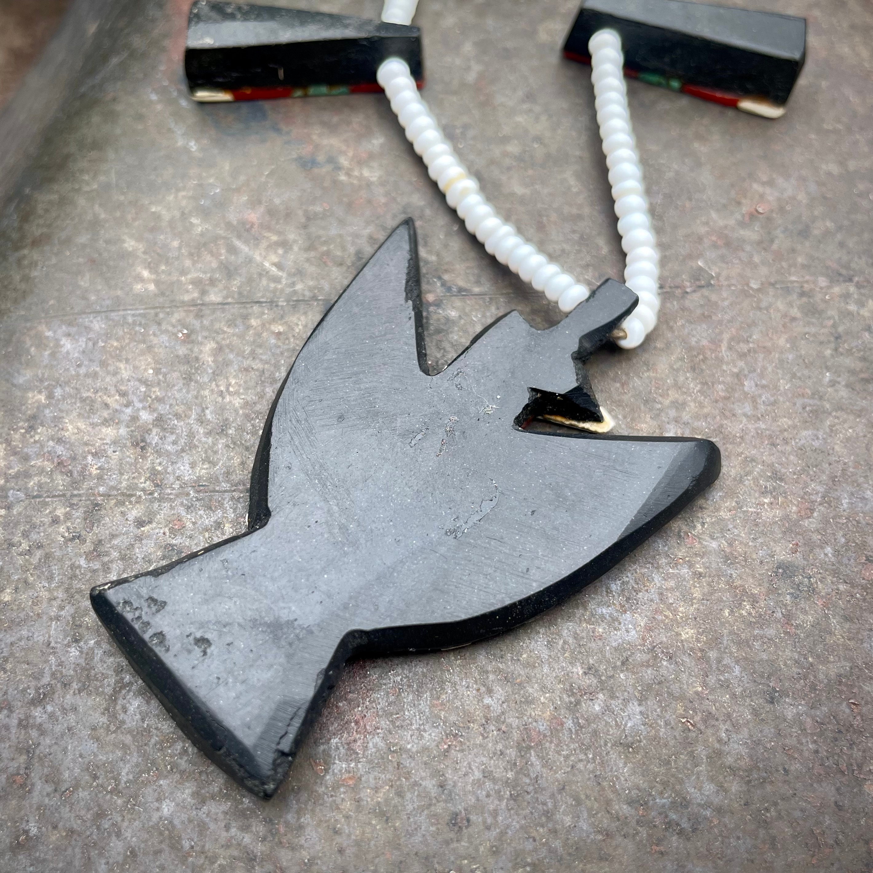 Depression Era Santo Domingo Pueblo Thunderbird Necklace (Repaired