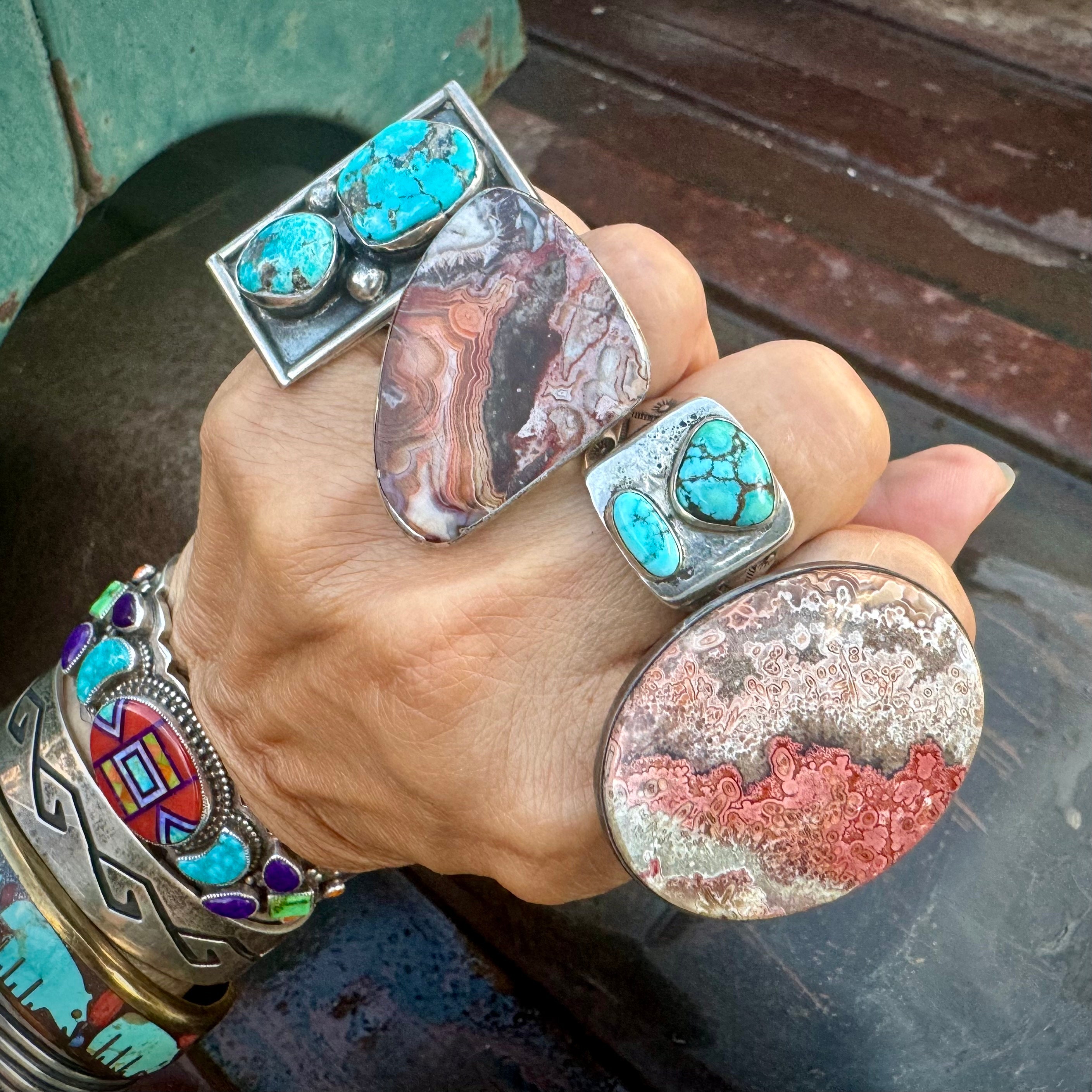 For 8.5' Wrist Large Vintage Native American Navajo Turquoise Sterling Silver Bracelet For 8.5' Wrist Large Vintage Native American Navajo Turquoise Sterling Silver Bracelet