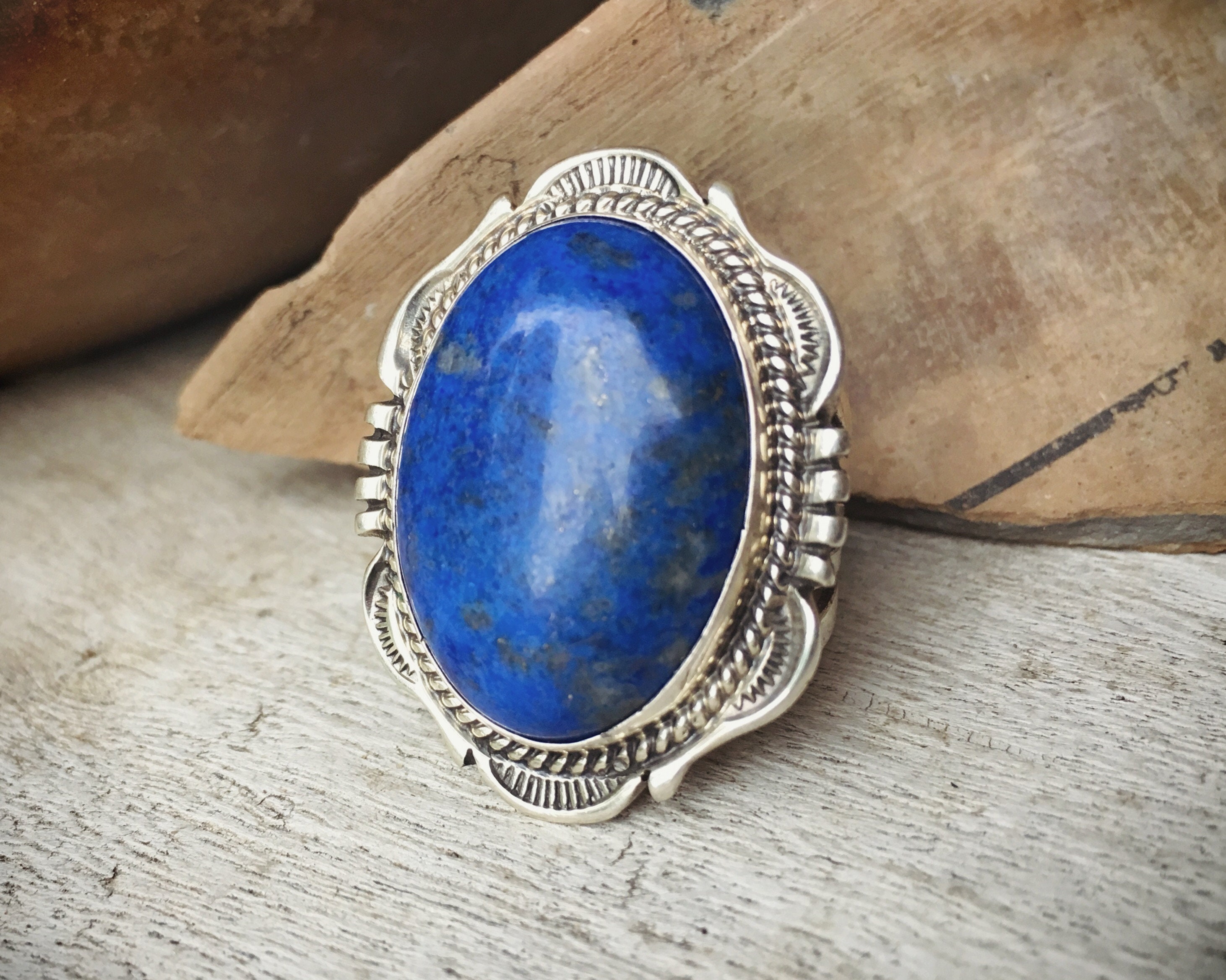 Blue Lapis Lazuli Ring for Women or Men Size 8.5, Navajo Native ...