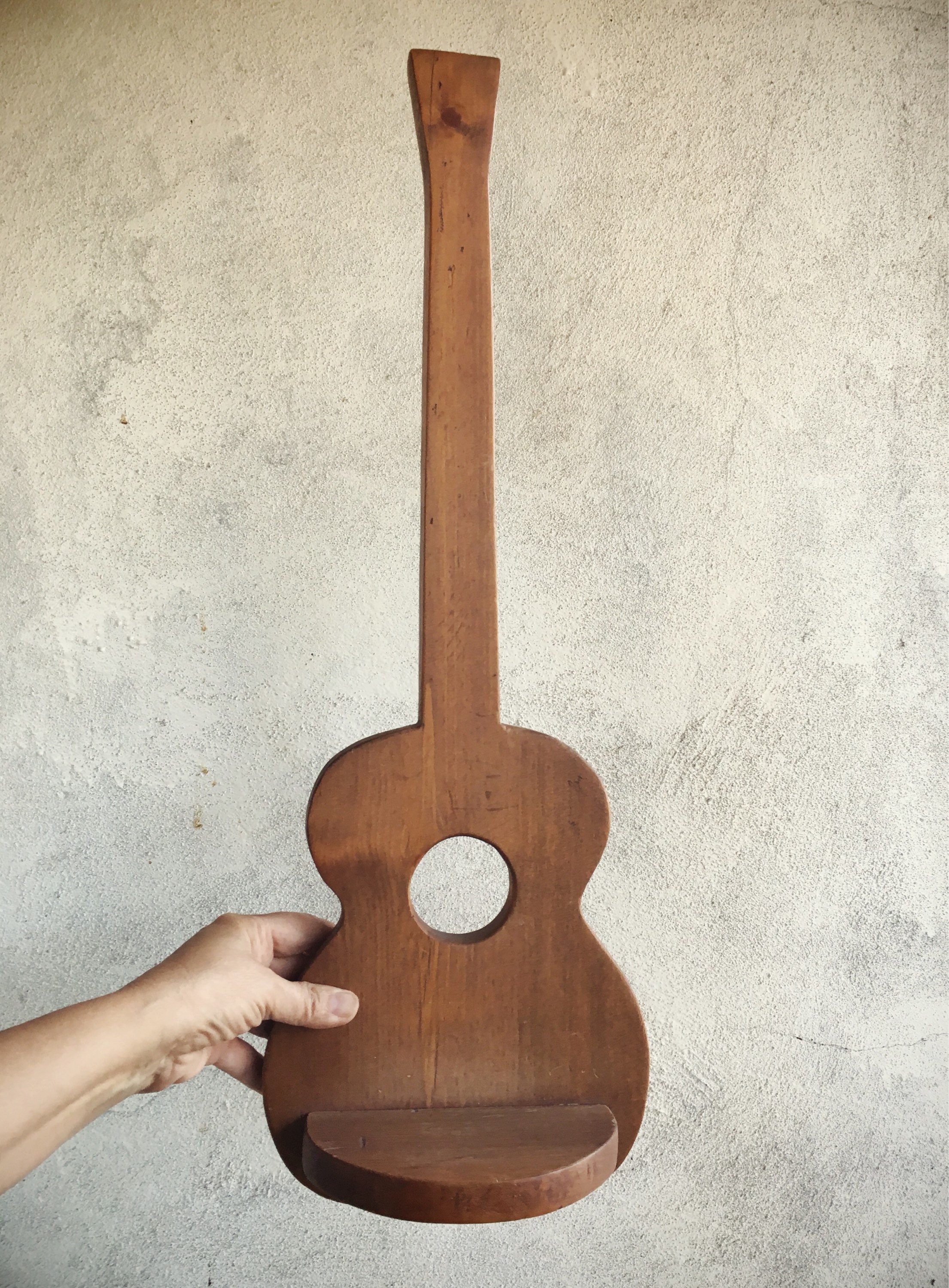 Small Wood Shelf Guitar Shaped Gift For Musician Narrow Wall Hanging Kid S Bedroom Decor