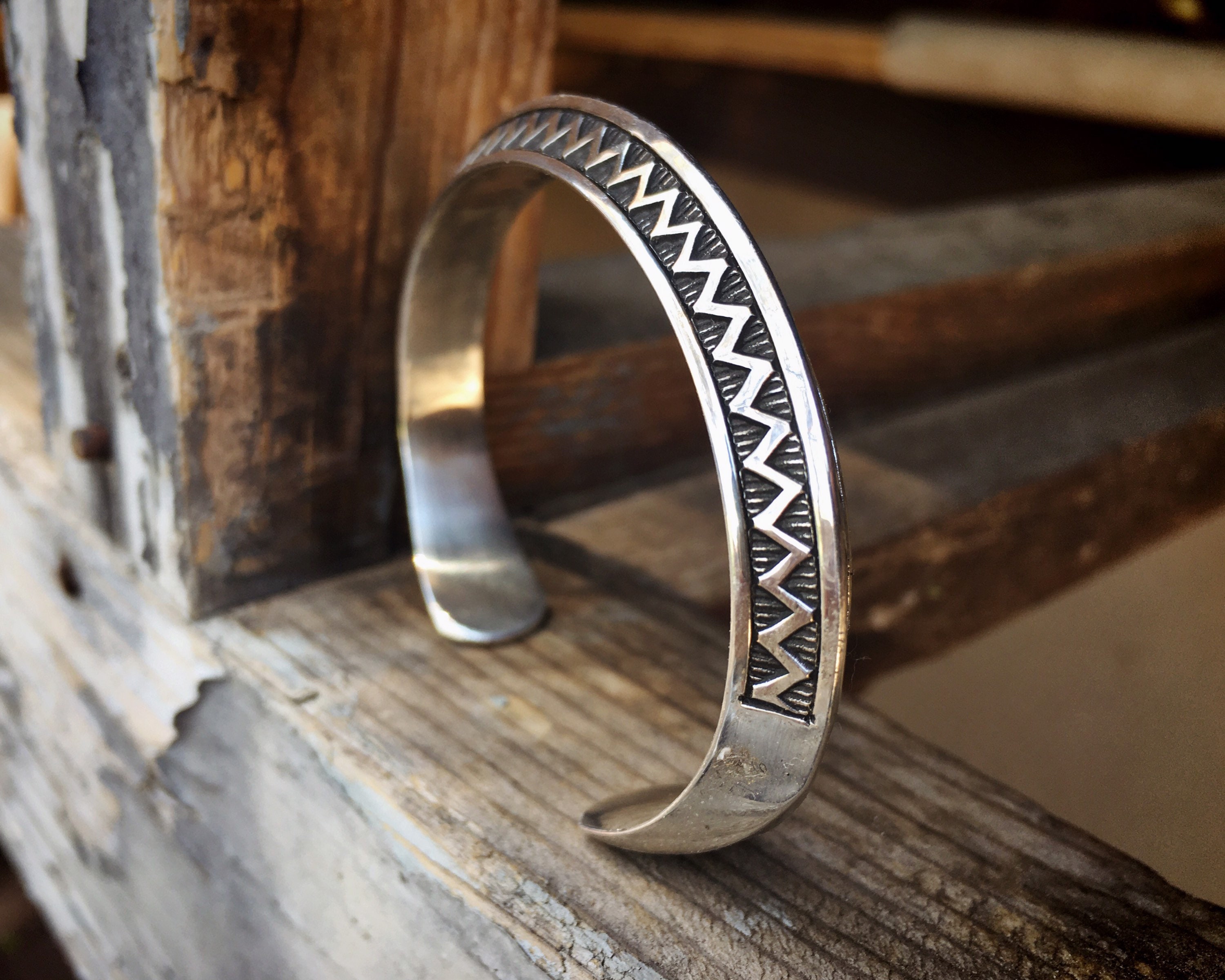 35g Carinated Sterling Silver Cuff Bracelet for Women Men, Navajo ...