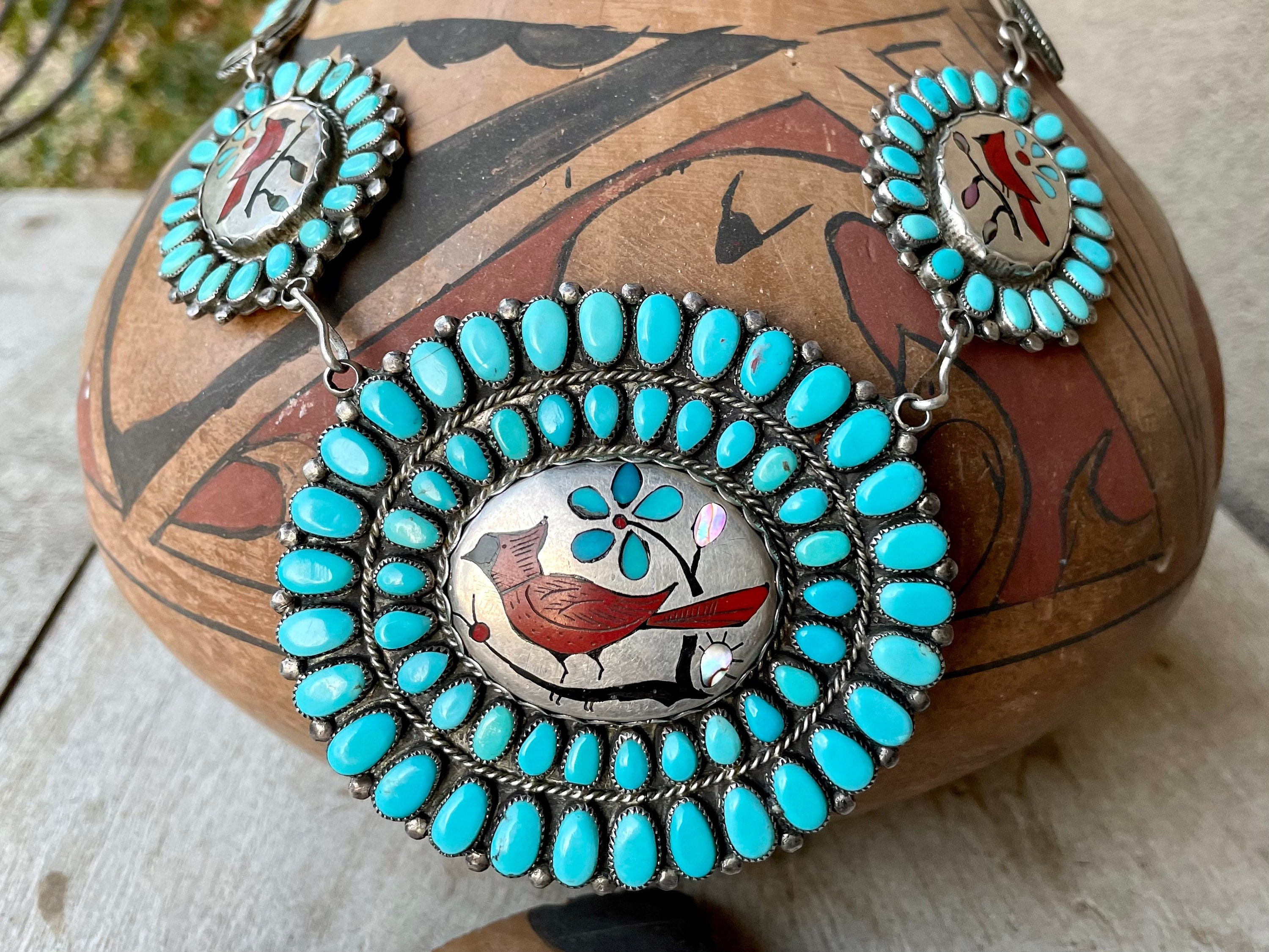 Leo Harvey!! Vintage Native American Navajo Cardinal Turquoise Sterling Silver Bracelet Leo Harvey!! Vintage Native American Navajo Cardinal Turquoise Sterling Silver Bracelet