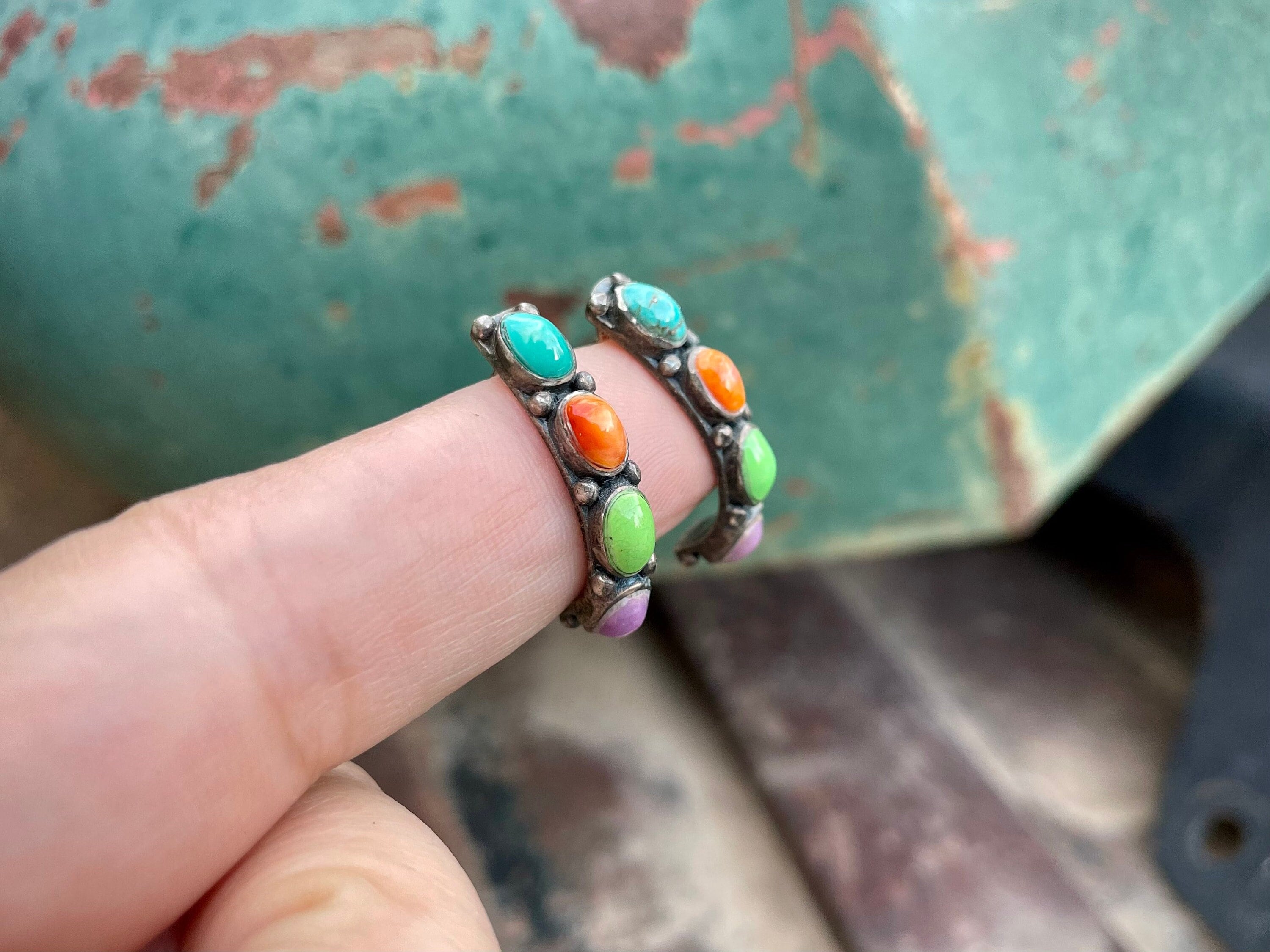 Huge!! Vintage Native American Jewelry Navajo Gaspeite Sterling Silver Ring Huge!! Vintage Native American Jewelry Navajo Gaspeite Sterling Silver Ring
