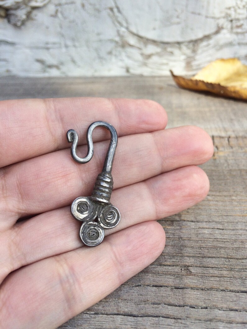 Tribal Jewelry Boho Hippie Style Ethnic Jewelry Supply Component Antique Miao Earring Use as Pendant or Assemblage Single Earring Gauged