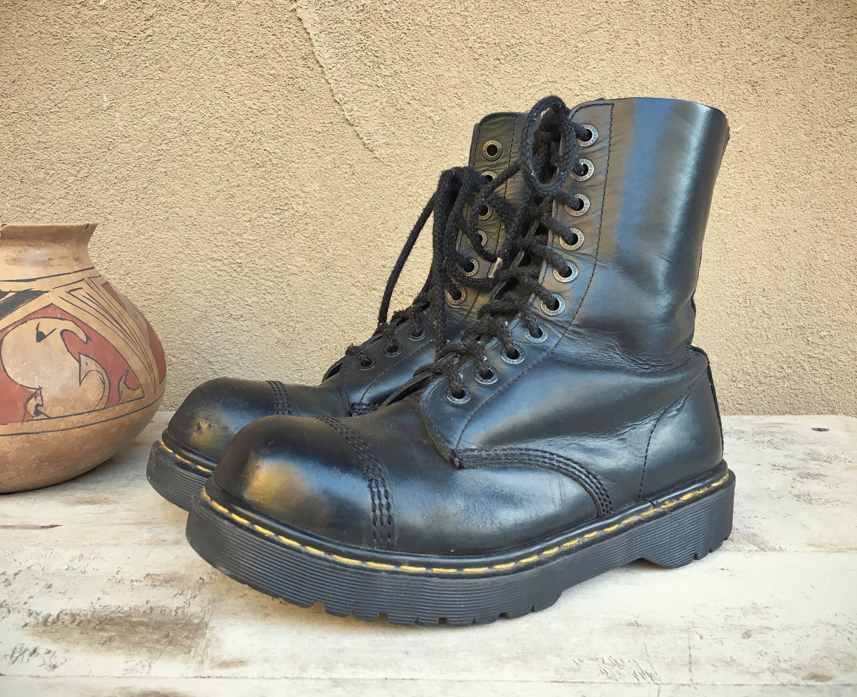 Vintage Doc Martens Made in England 1460 UK Size 10 Men's Black Combat ...