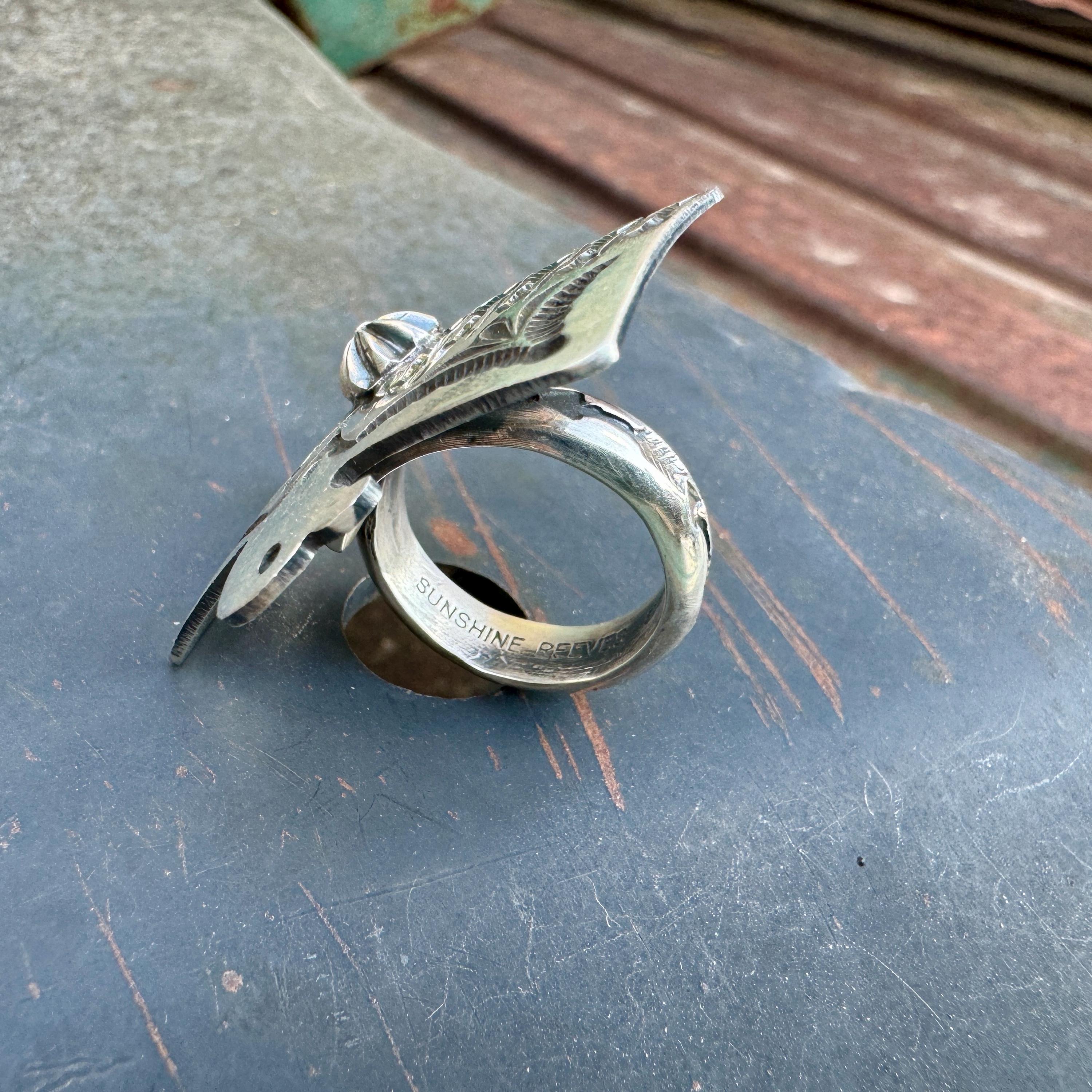 Navajo Sunshine Reeves Sterling Silver Thunderbird Ring Navajo Sunshine Reeves Sterling Silver Thunderbird Ring
