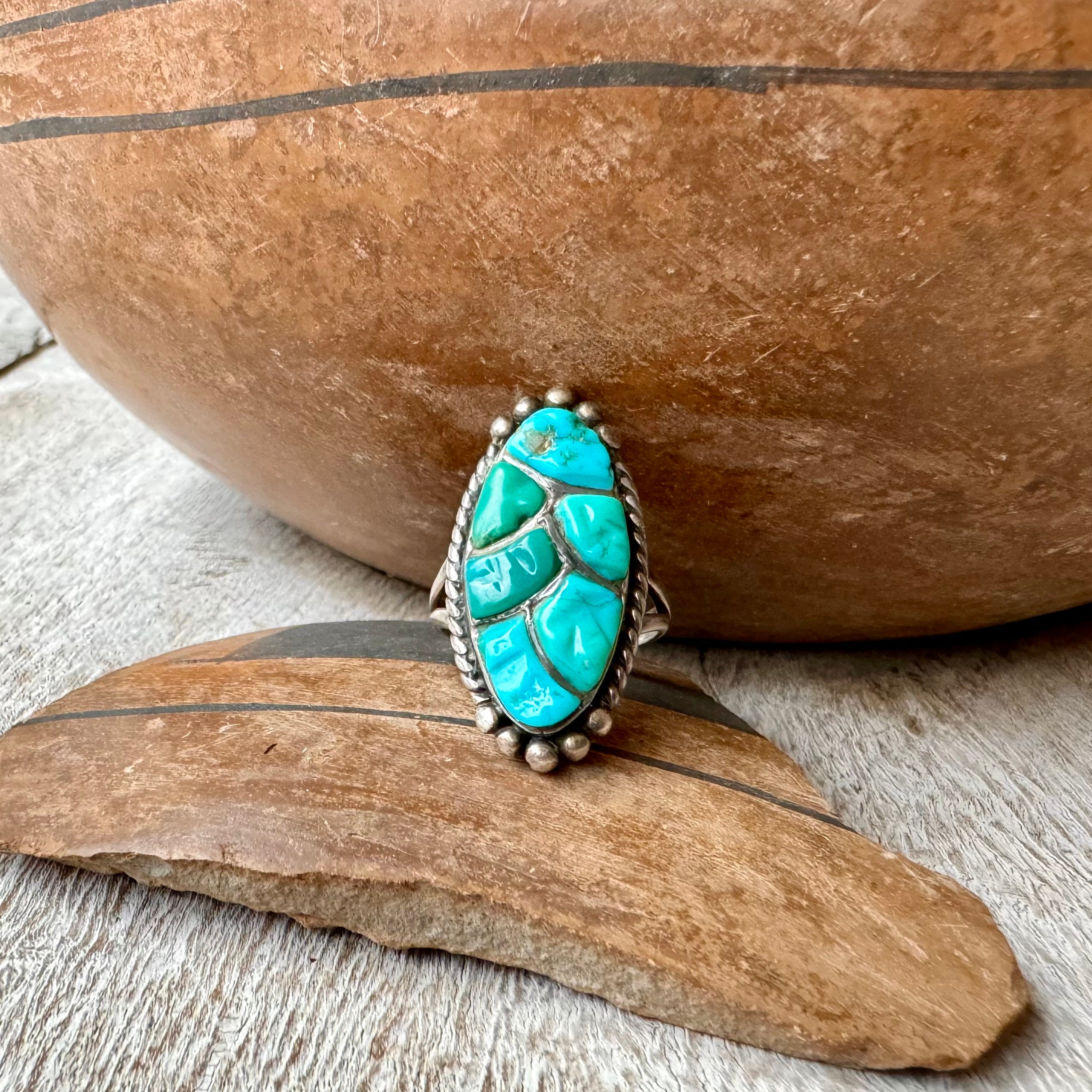 Leaf Shield Vintage Native American Navajo Turquoise Sterling Silver Bracelet Leaf Shield Vintage Native American Navajo Turquoise Sterling Silver Bracelet