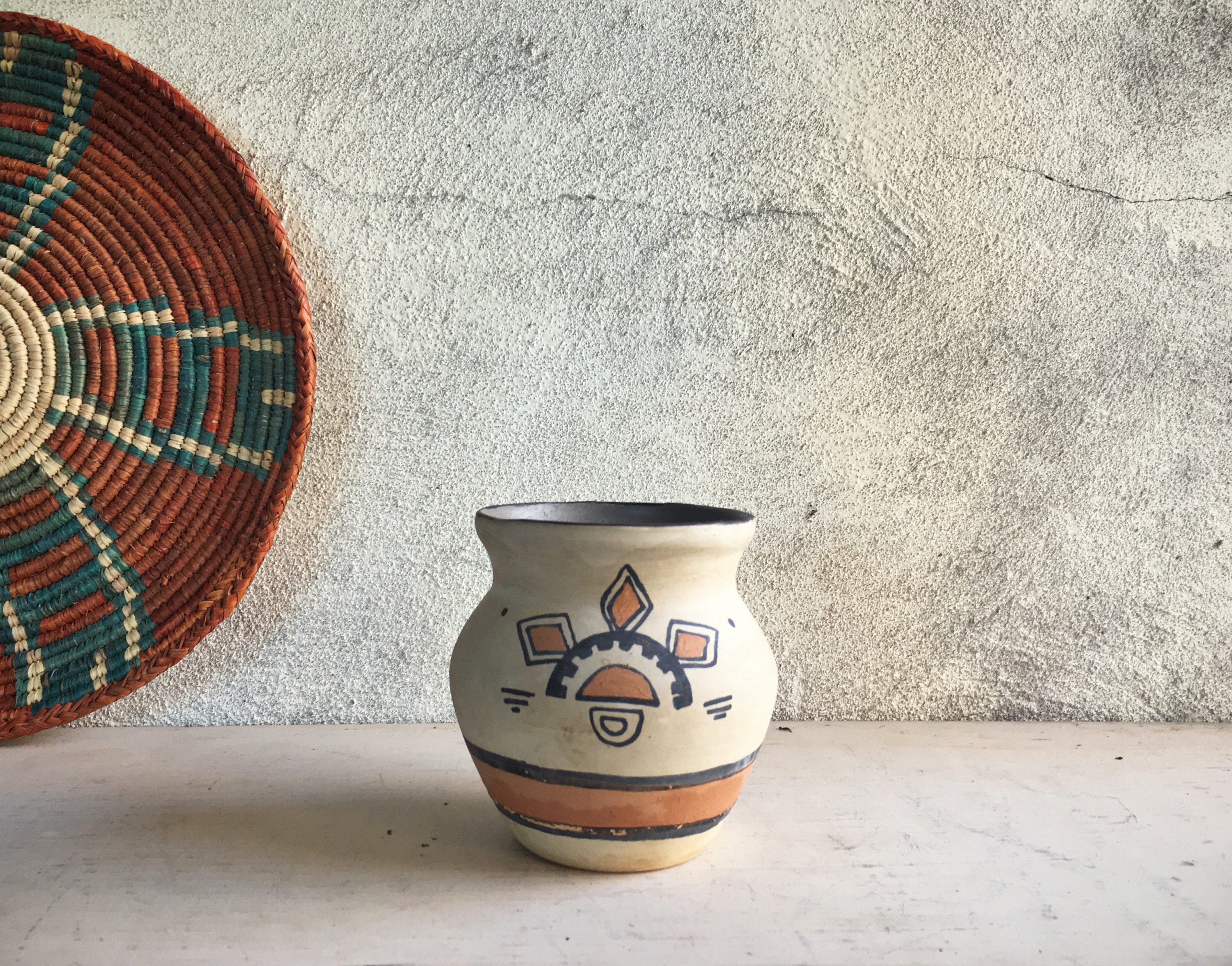 Vintage Southwestern Pottery Vase Native American Style Ceramic Pot