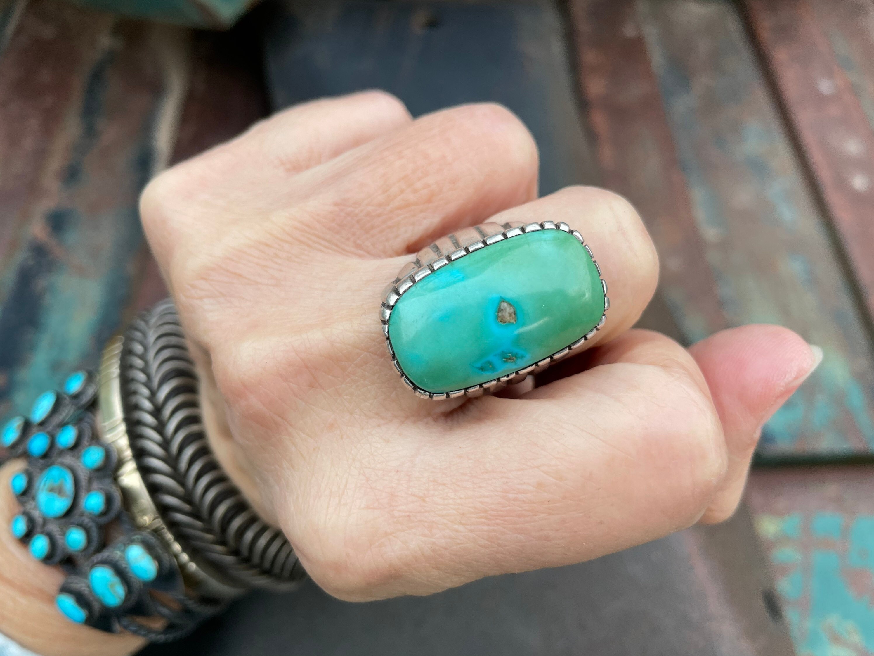 Best Vintage Native American Navajo Dan Jackson Green Turquoise Sterling Silver Bracelet Best Vintage Native American Navajo Dan Jackson Green Turquoise Sterling Silver Bracelet