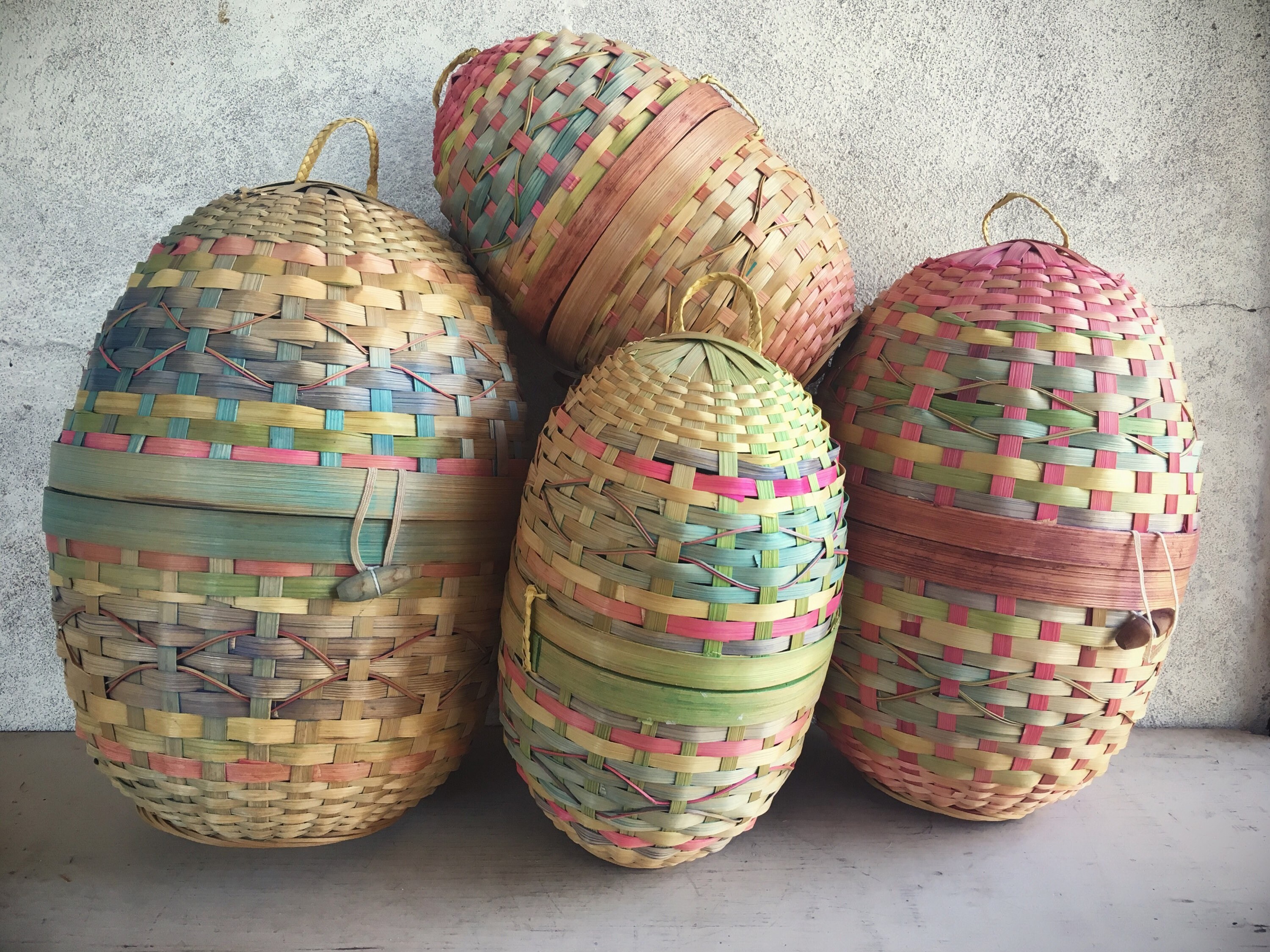 Easter Egg Woven Baskets Egg Shaped Wicker Basket Bohemian Decor 