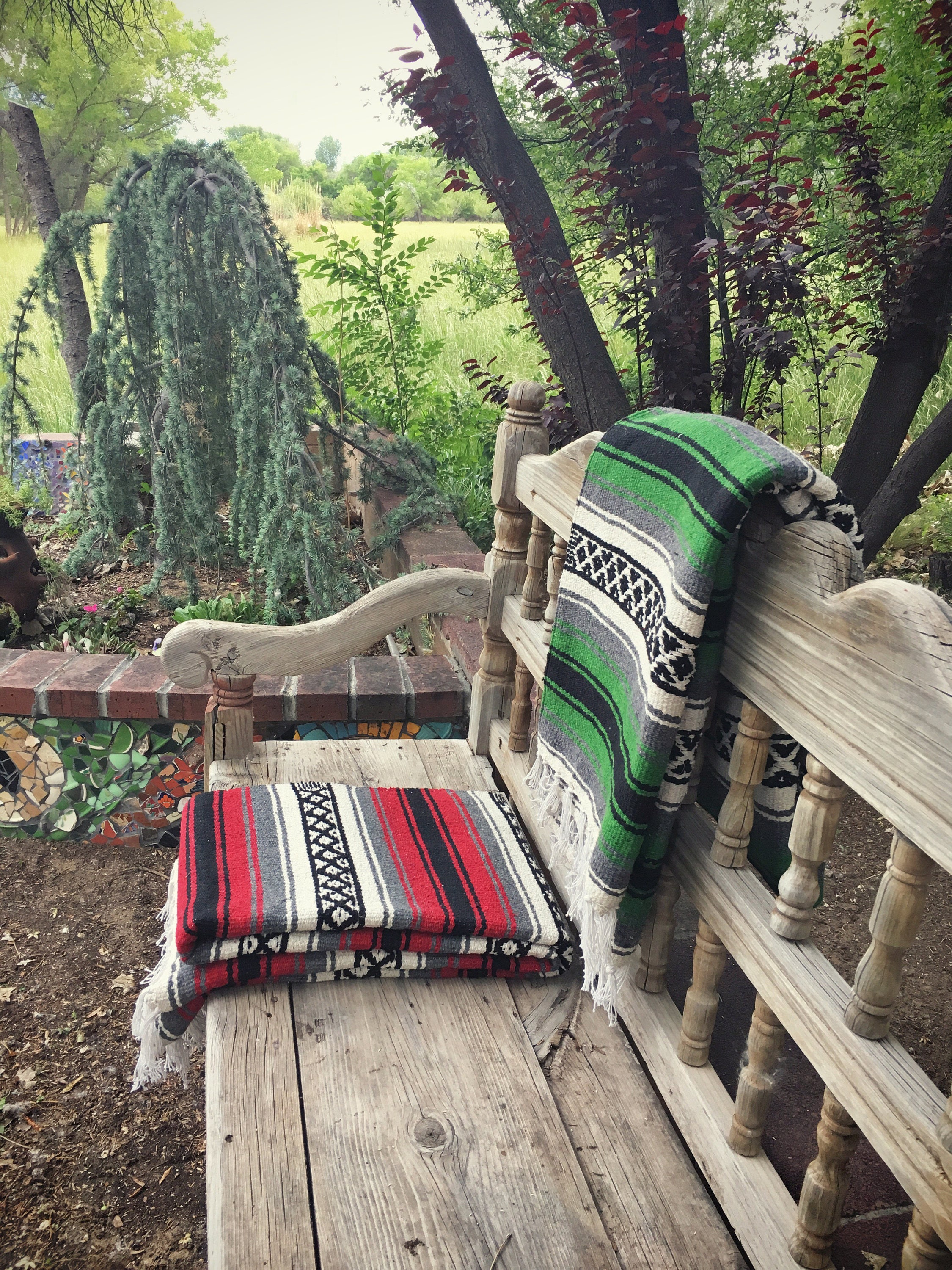 Vintage woven Mexican blanket bohemian decor hippie decor yoga blanket Saltillo blanket serape throw blanket boho decor camping throw