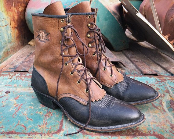 black lace cowboy boots