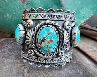 Will Barnes Turquoise Cuff Bracelet Approx Size 6.25, Heavy 168g