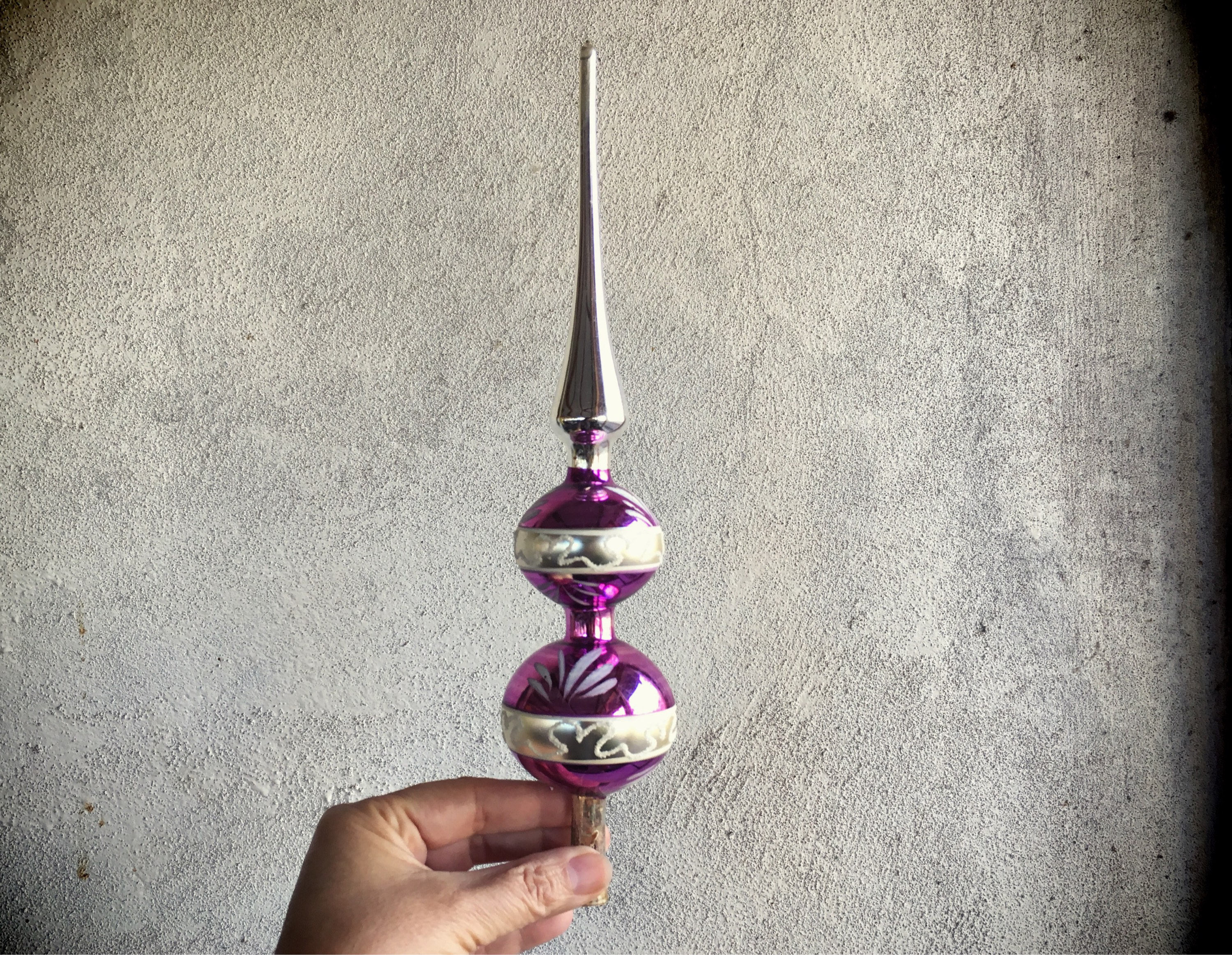 Vintage Tree Topper for Christmas Mercury Glass Finial Tree Topper