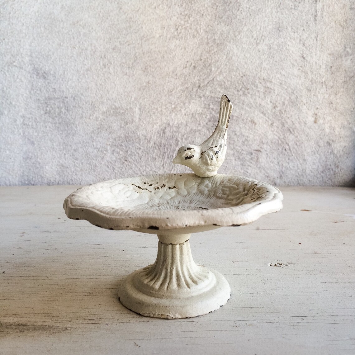 Small vintage cast iron bird bath trinket dish miniature iron Etsy