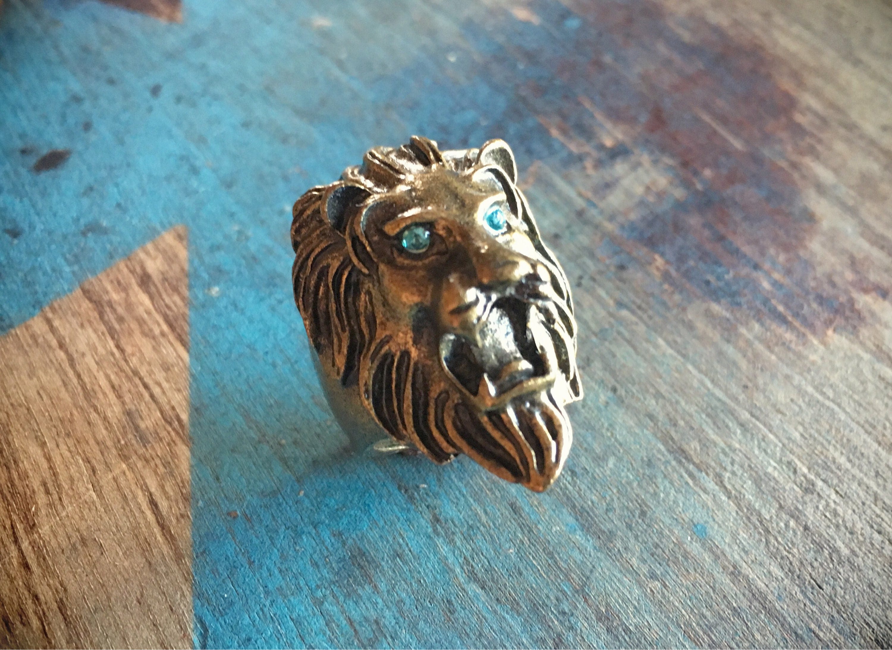 Brass Lion Ring Size 6 Costume Jewelry Statement Ring Brass Ring Leo Gifts Lion Jewelry