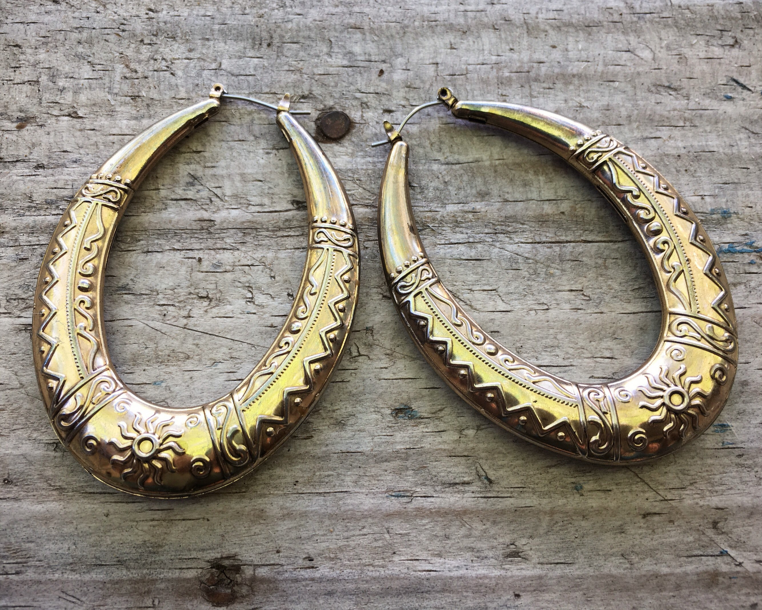 large tribal hoop earrings