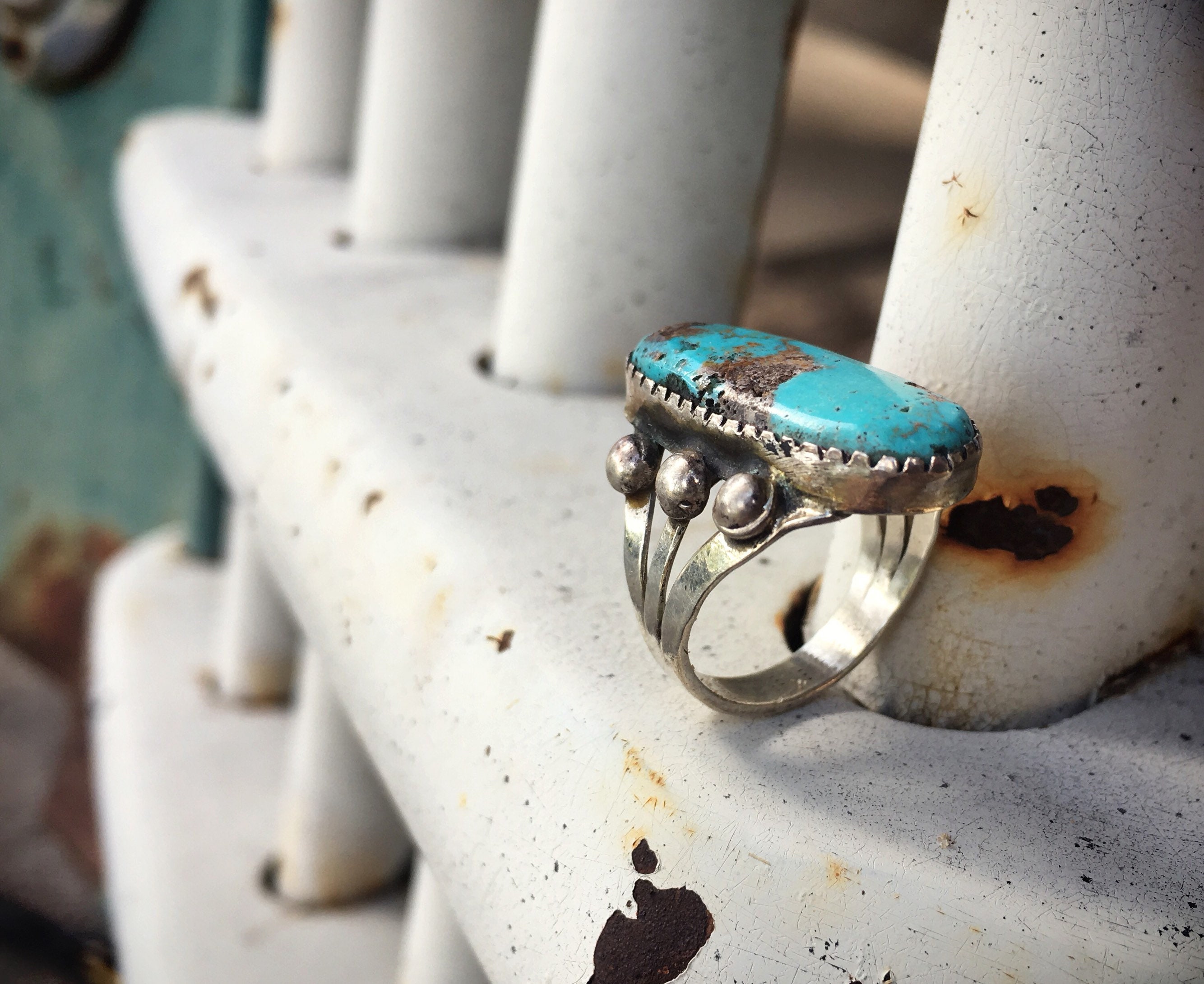 Simple Turquoise Ring For Women Size Native American Indian Ring