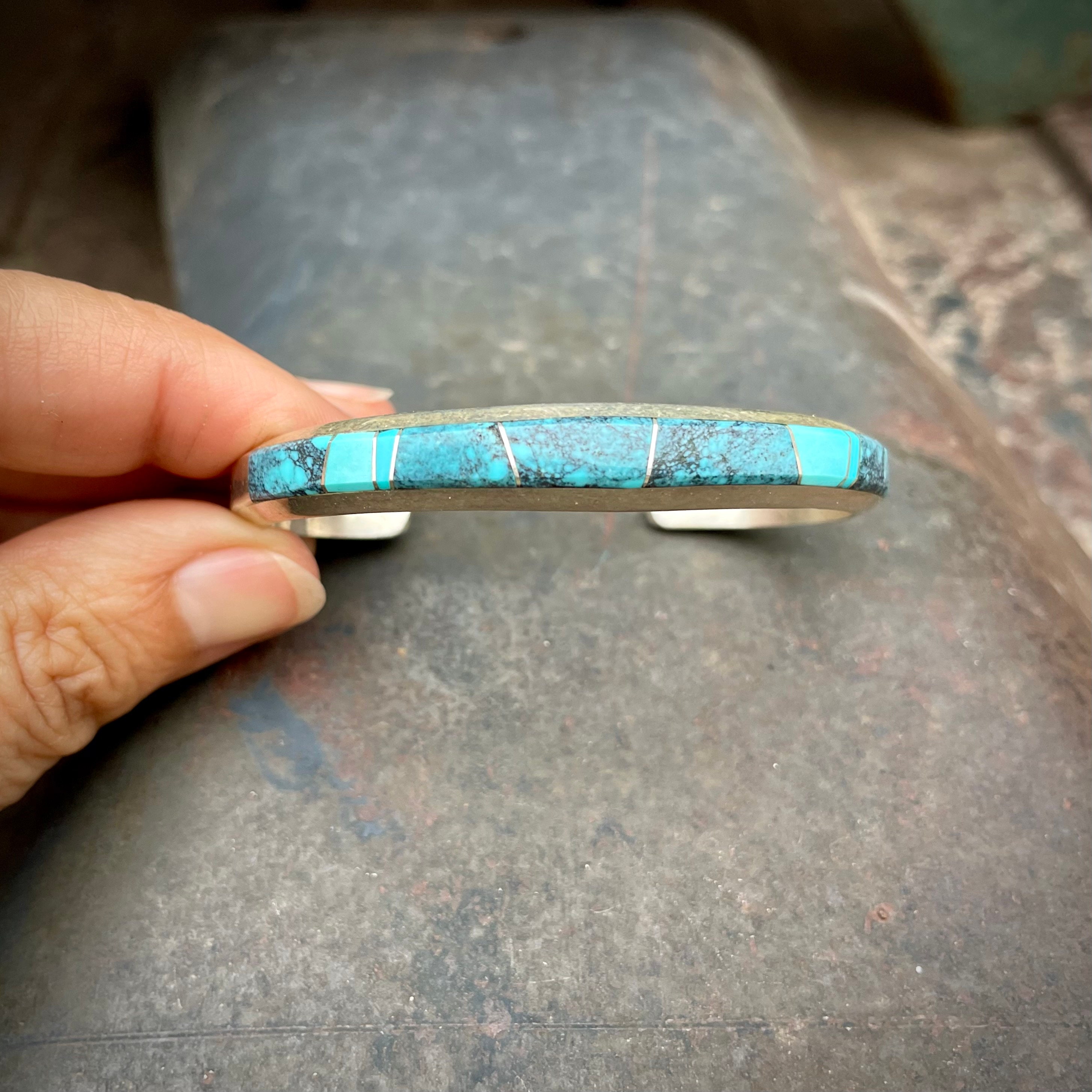 Amazing Vintage Navajo Slanted Channel Sterling Silver Native American Bracelet Amazing Vintage Navajo Slanted Channel Sterling Silver Native American Bracelet