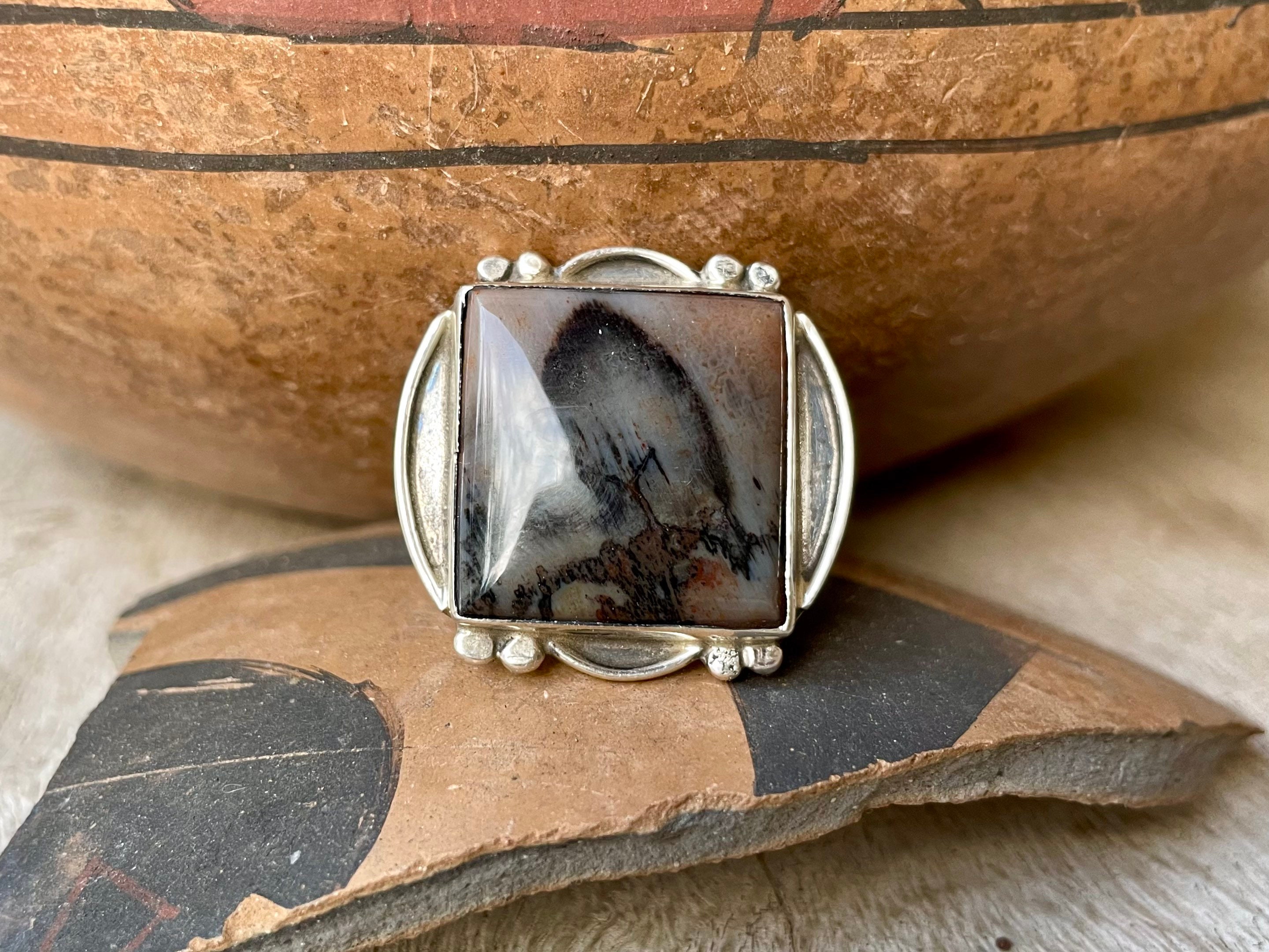 Vintage petrified wood ring outlet