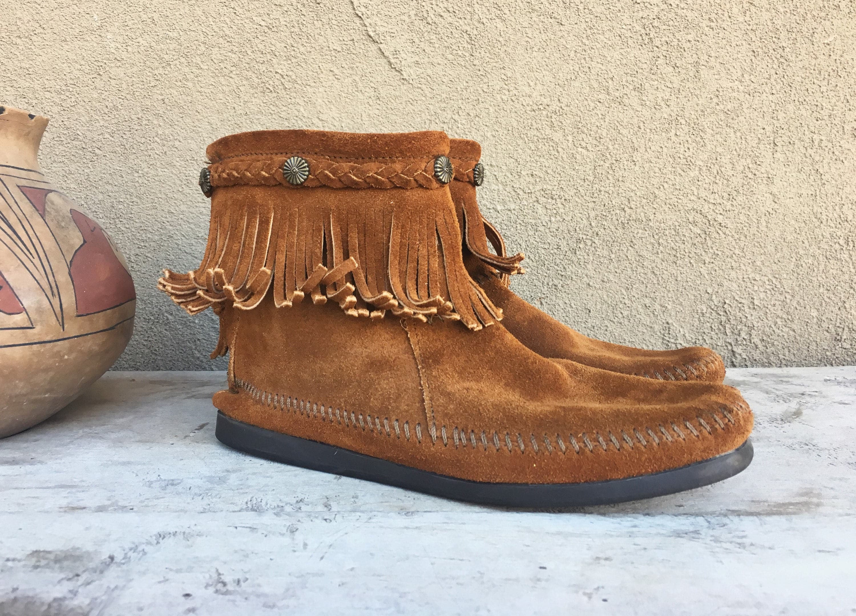 moccasin boots with heel