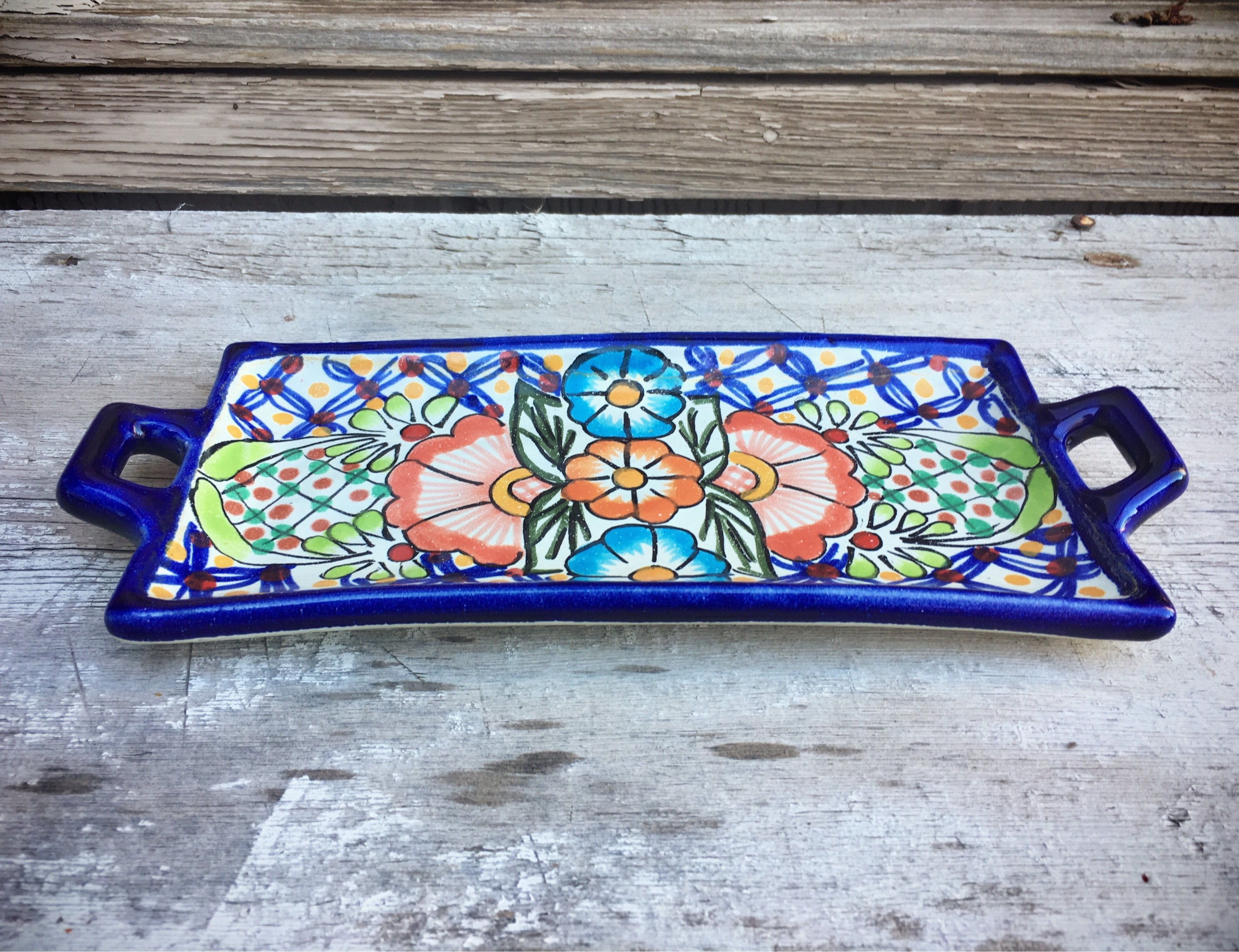 Talavera Pottery Trinket Dish or Spoon Rest, Soap Tray Bathroom Decor