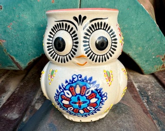 Yokohama Studio Hand-Painted Ceramic Owl Mug, Cute Bird Gift, Japanese Pottery Big Cup