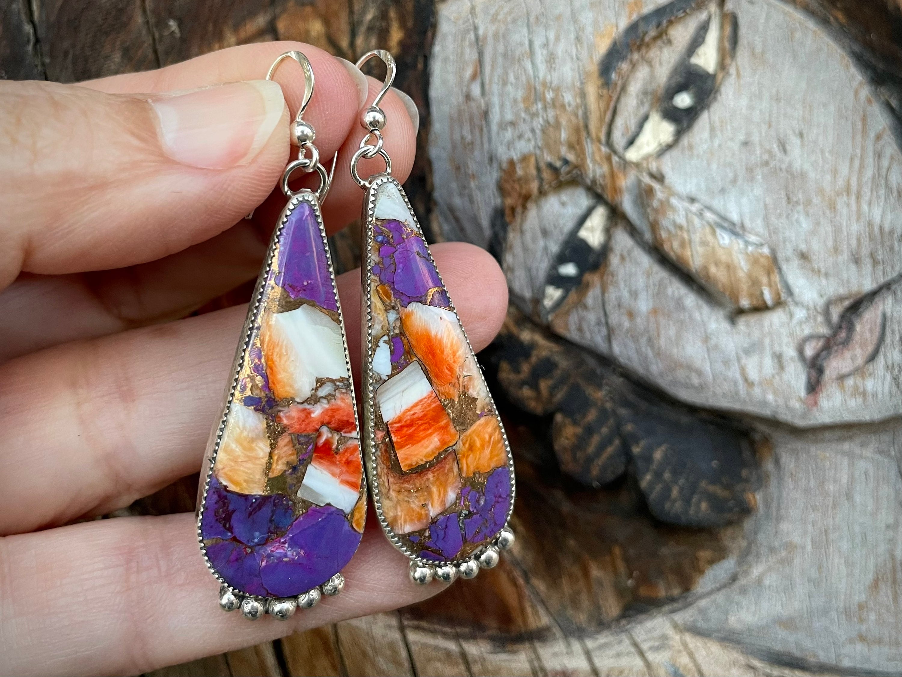 Purple turquoise hotsell earrings