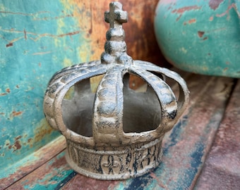 Cast Iron Crown Figure, 1990s Religious Decor, Catholic Gifts, Holy Crown for Statue