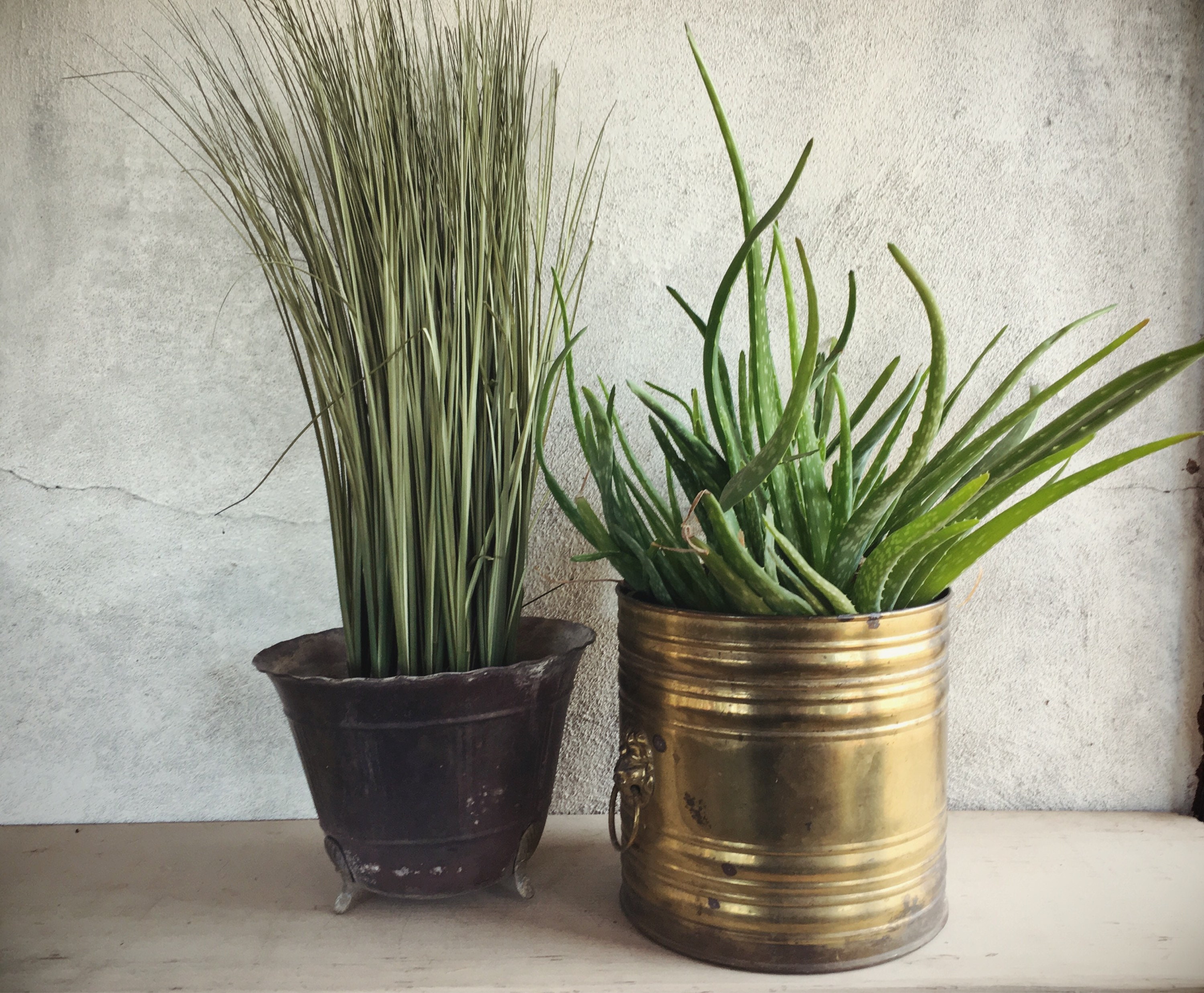 Vintage Brass Planter Made in England Rustic Decor, Planter Pot