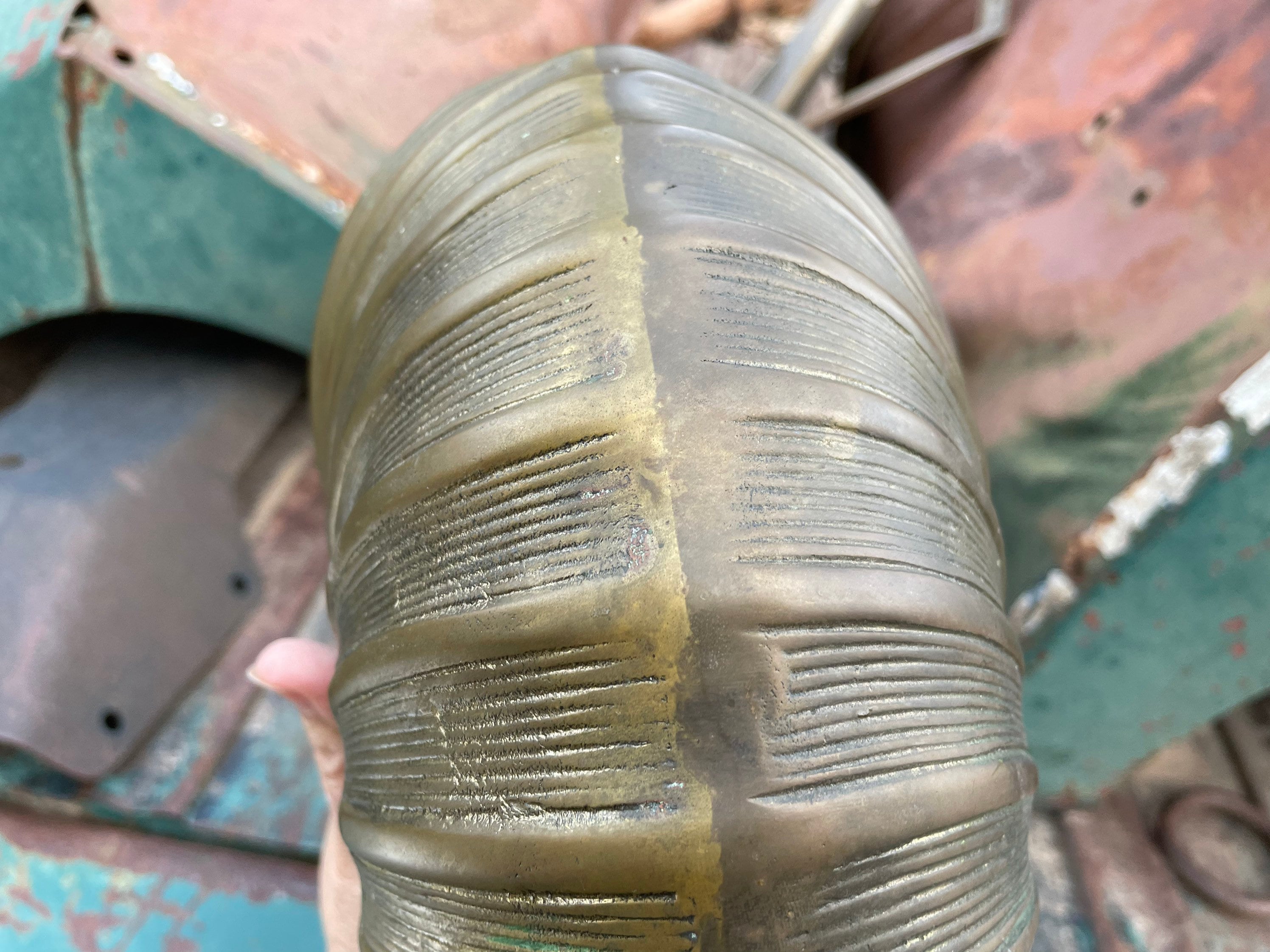 Vintage Brass Nautilus Shell Planter 