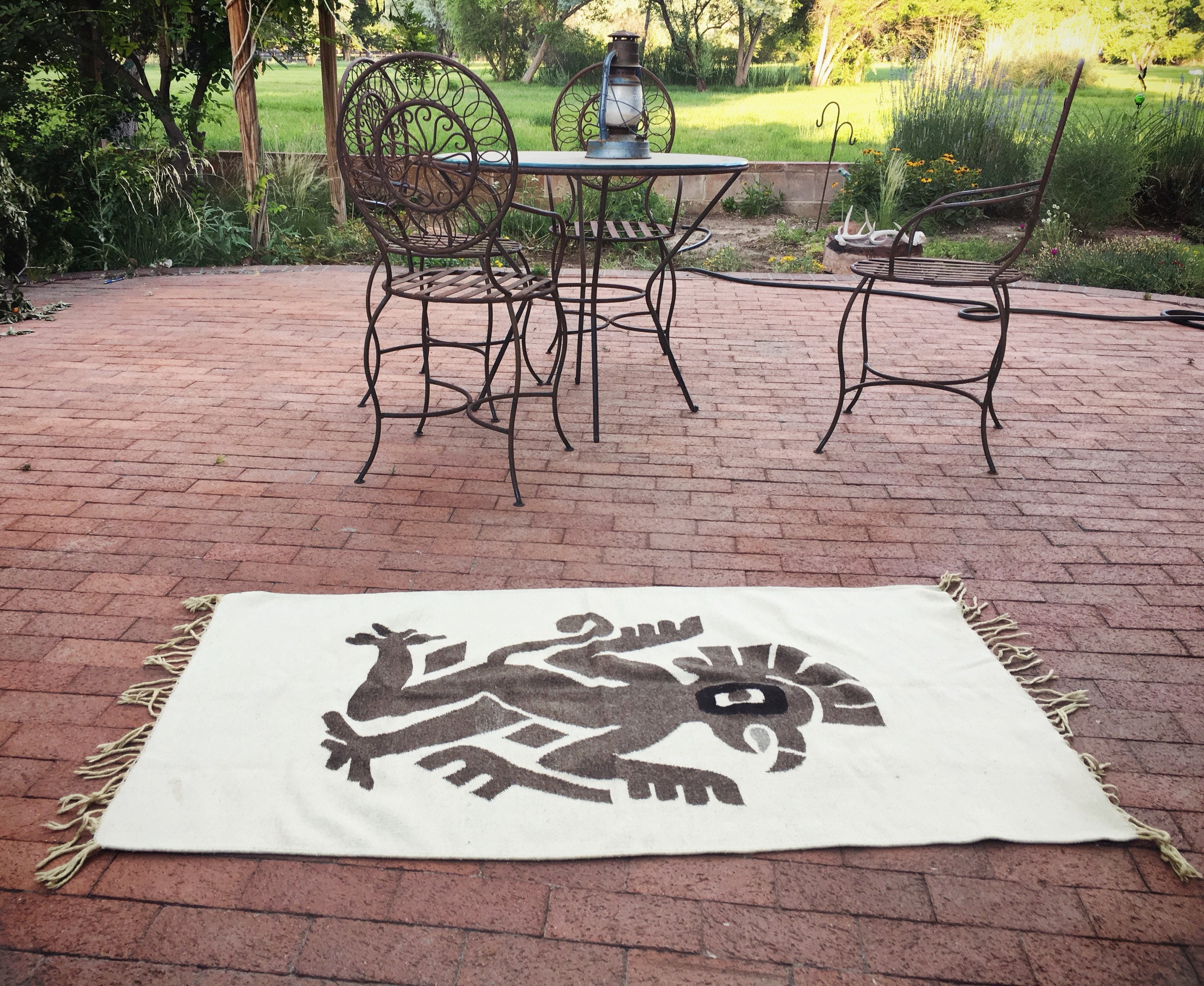 Woven Wall Hanging Wool Tapestry Peru Textiles Area Rug, Mexican Rug