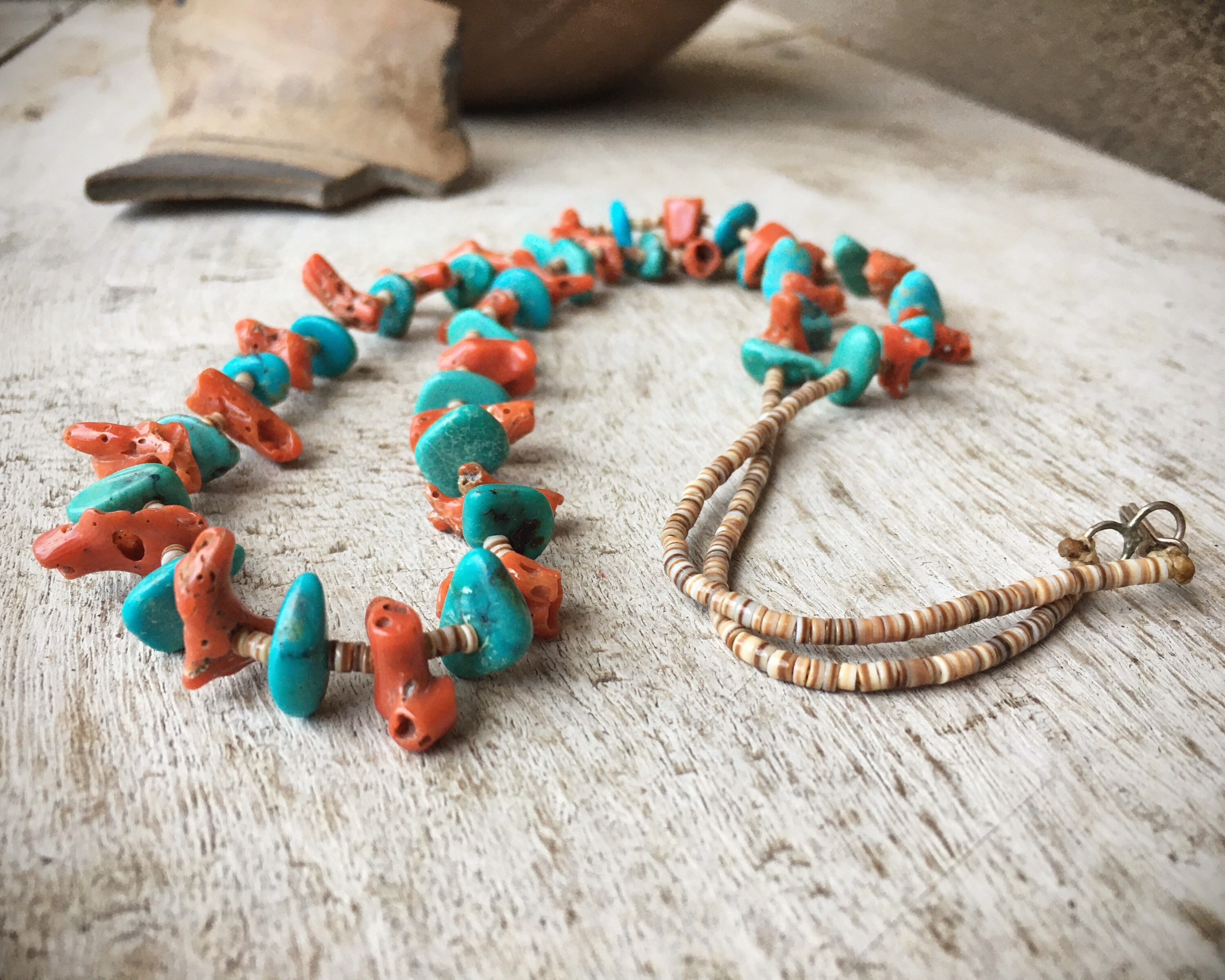 Chunky Coral Vintage Native American Navajo Native Americna Silver Necklace Chunky Coral Vintage Native American Navajo Native Americna Silver Necklace