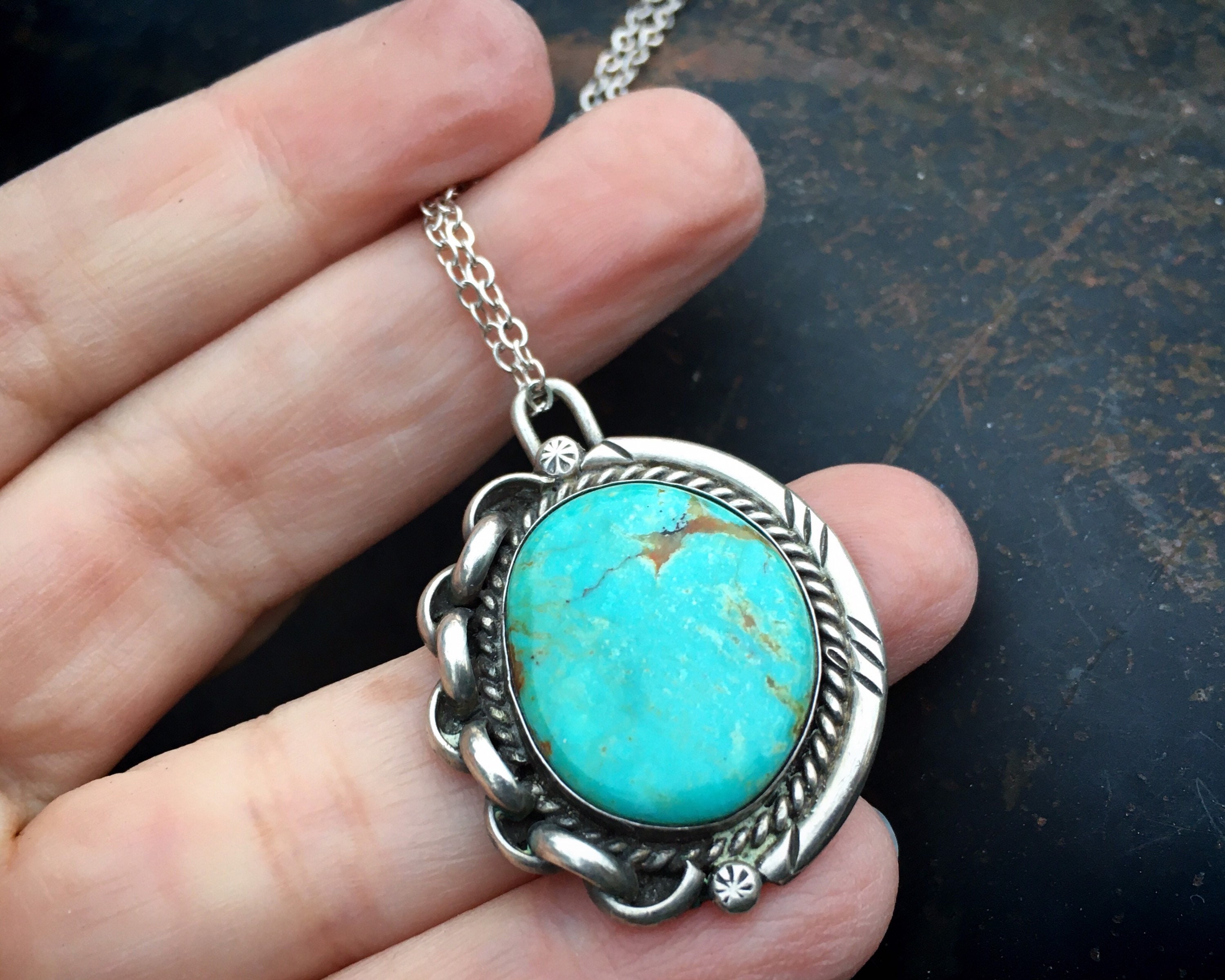 Vintage 1970s Sea Green & Turquoise Ethnic Necklace