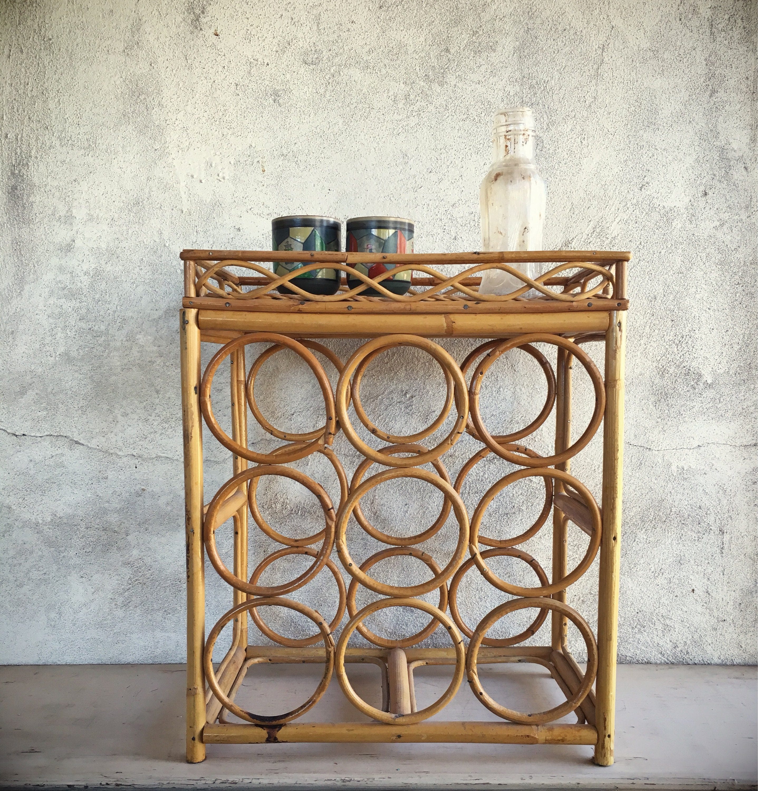 Rattan wine rack hotsell