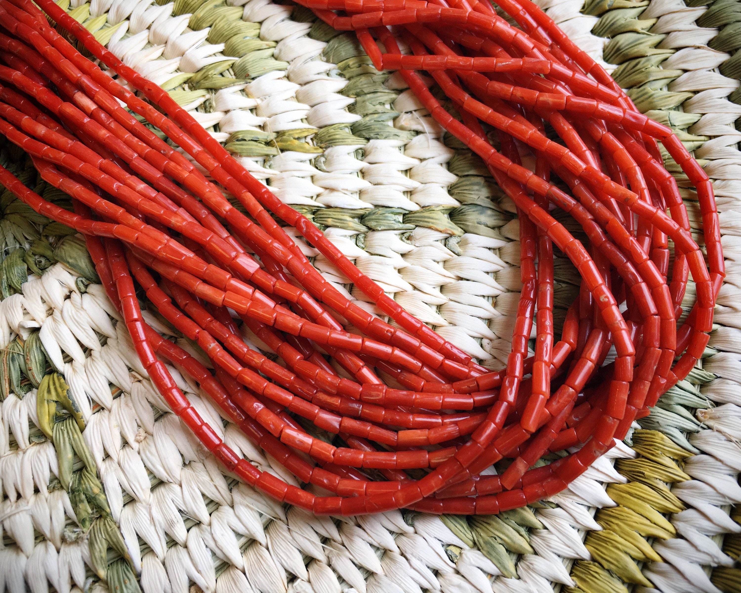 Museum Vintage Navajo Native American Jewelry jewelry 'Tubed Coral' Heishi Necklace Old Museum Vintage Navajo Native American Jewelry jewelry 'Tubed Coral' Heishi Necklace Old