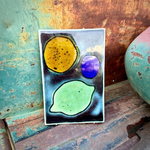 Vintage Gunvor Olin-Grönqvist for Arabia Painted Ceramic Tile Wall Hanging, Fruit Design