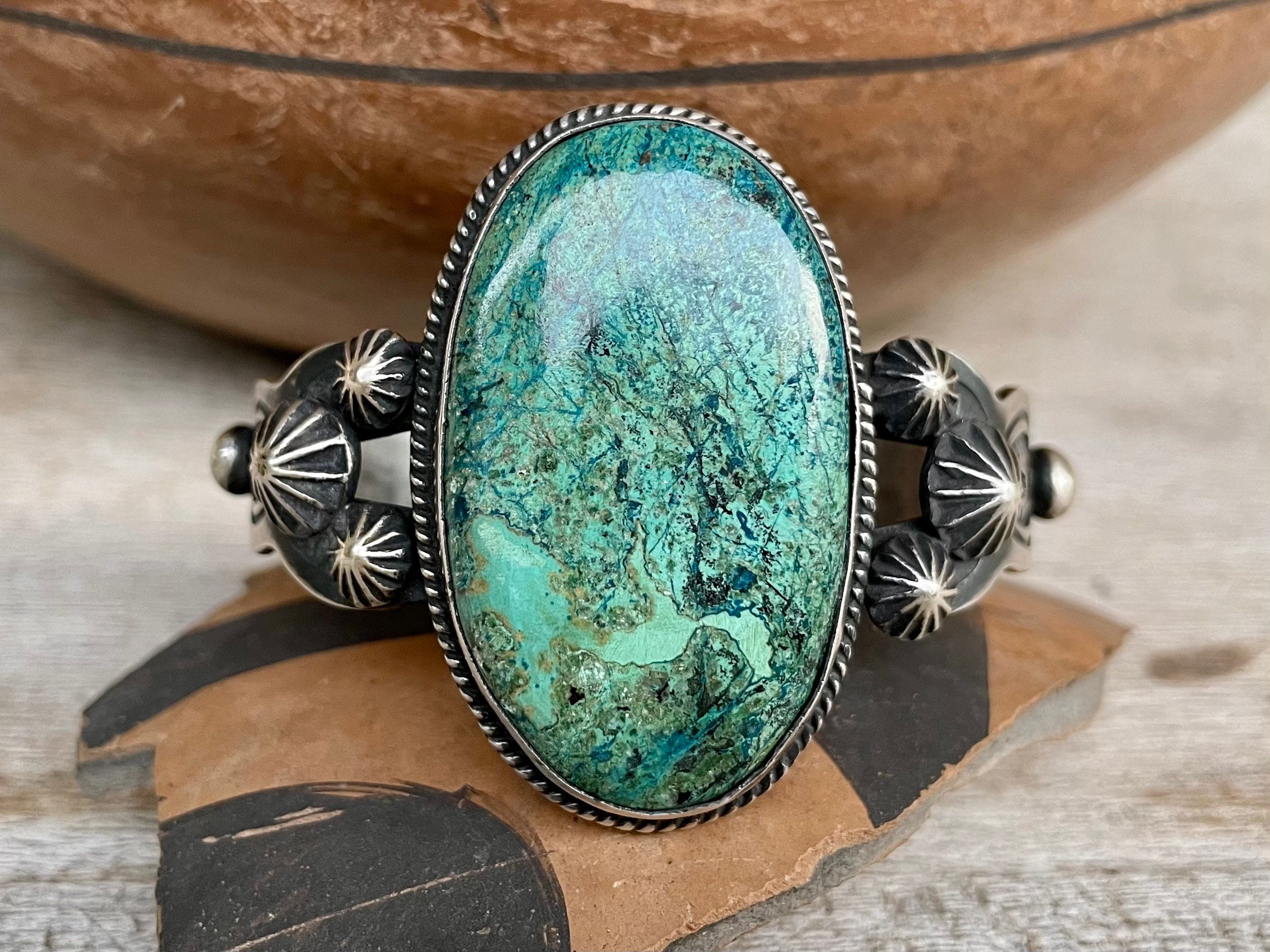 The Best Vintage Native American Navajo Chrysocolla Sterling Silver Bracelet! The Best Vintage Native American Navajo Chrysocolla Sterling Silver Bracelet!