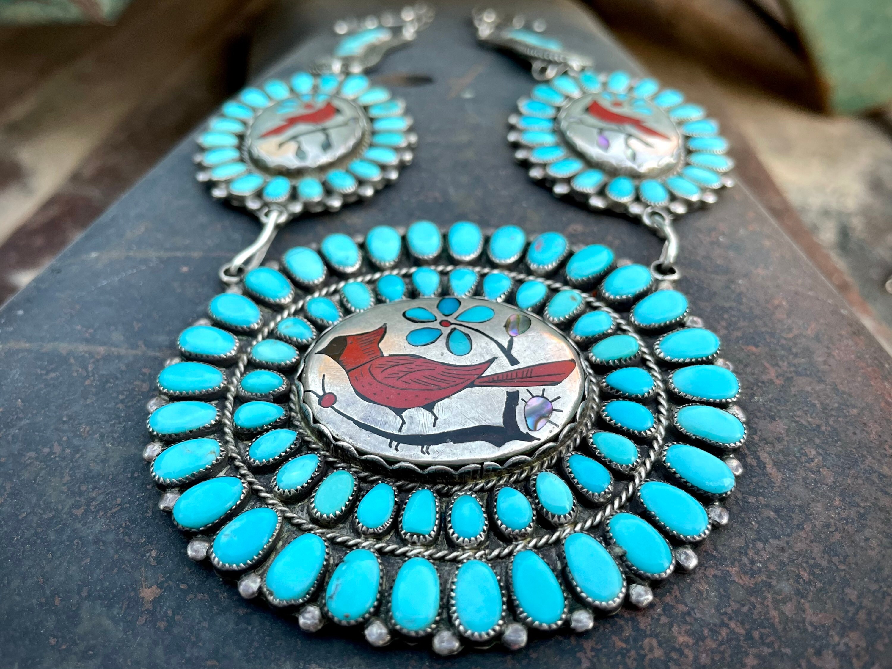 Museum Old Navajo Cardinal Native American Jewelry Silver Bracelet Museum Old Navajo Cardinal Native American Jewelry Silver Bracelet