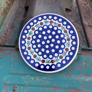 Polish Pottery Round Hot Plate Approx 6.5", Kitchenware Boleslawiec